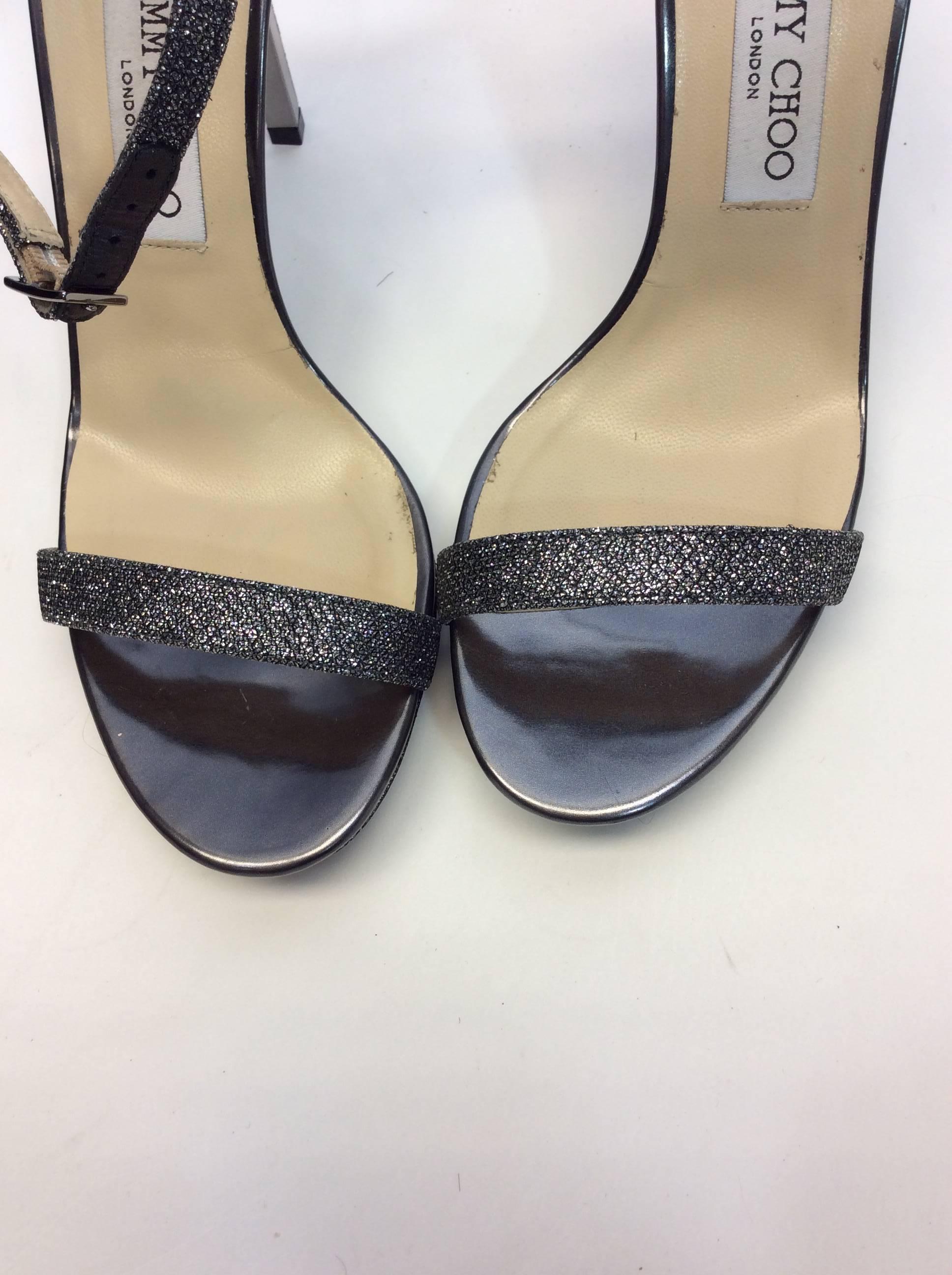 Women's Jimmy Choo NIB Glitter Strap Heels For Sale