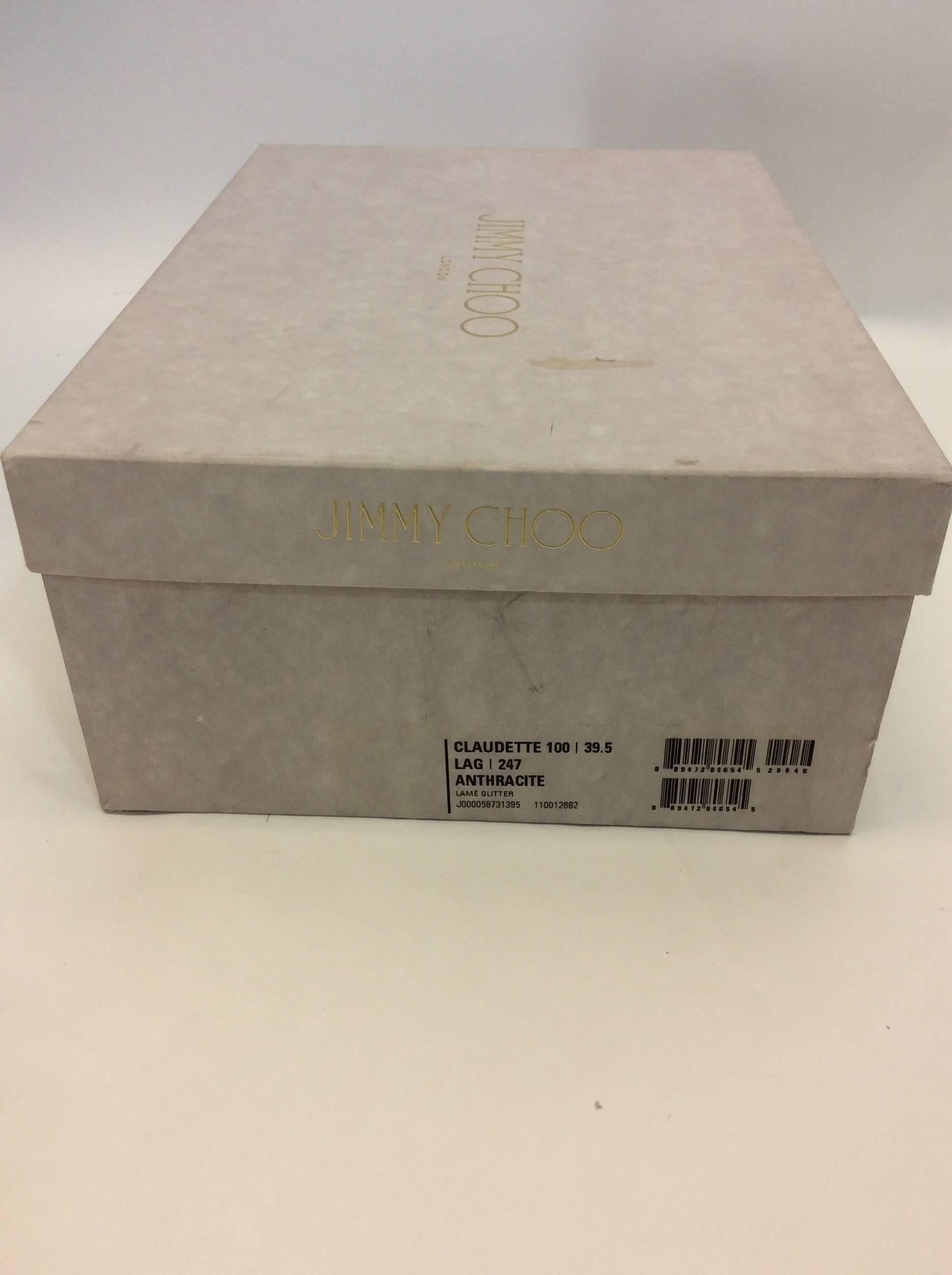 Jimmy Choo NIB Glitter Strap Heels For Sale 1