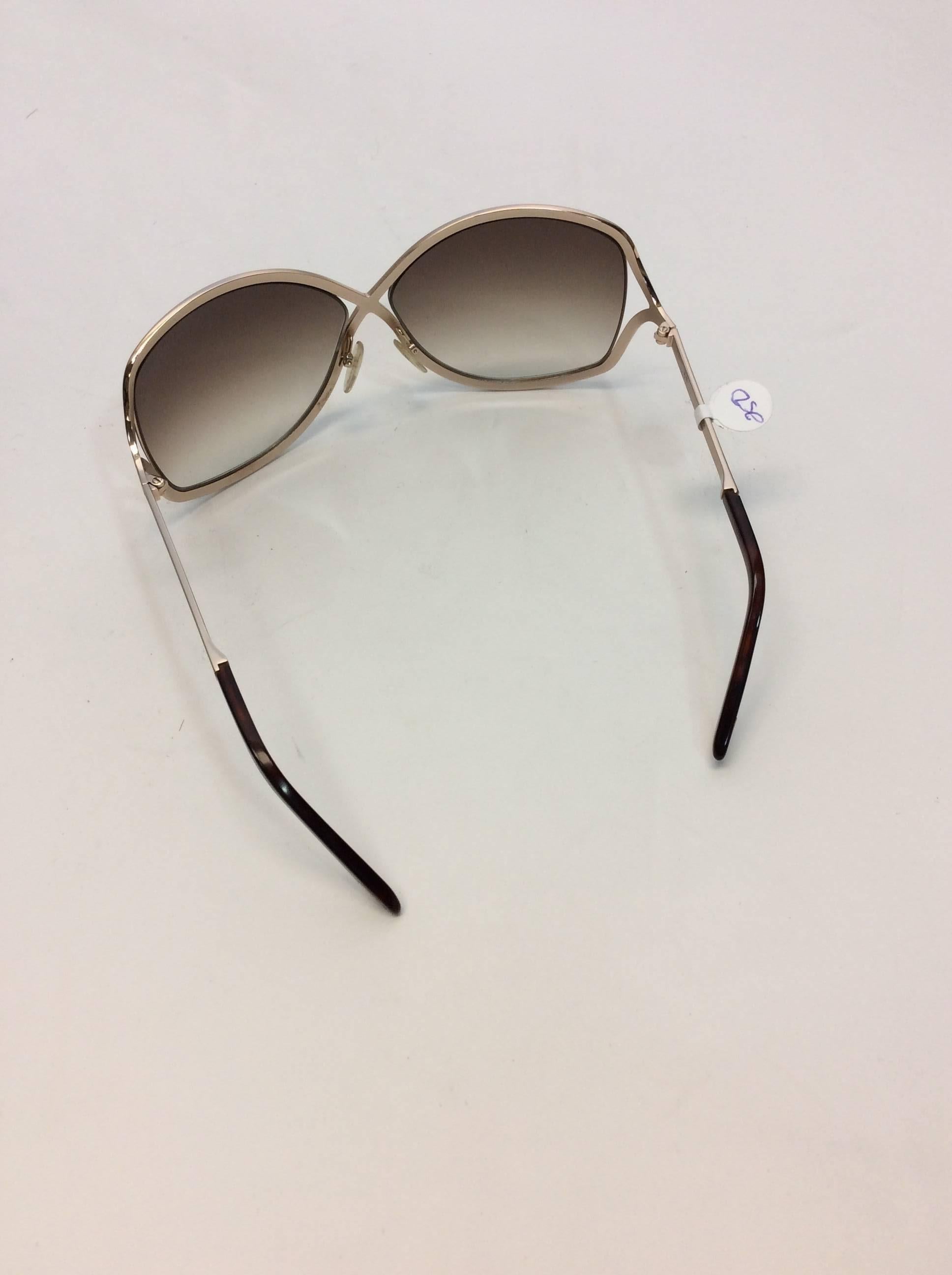 Tom Ford Oversized Soft Round Sunglasses In Excellent Condition For Sale In Narberth, PA