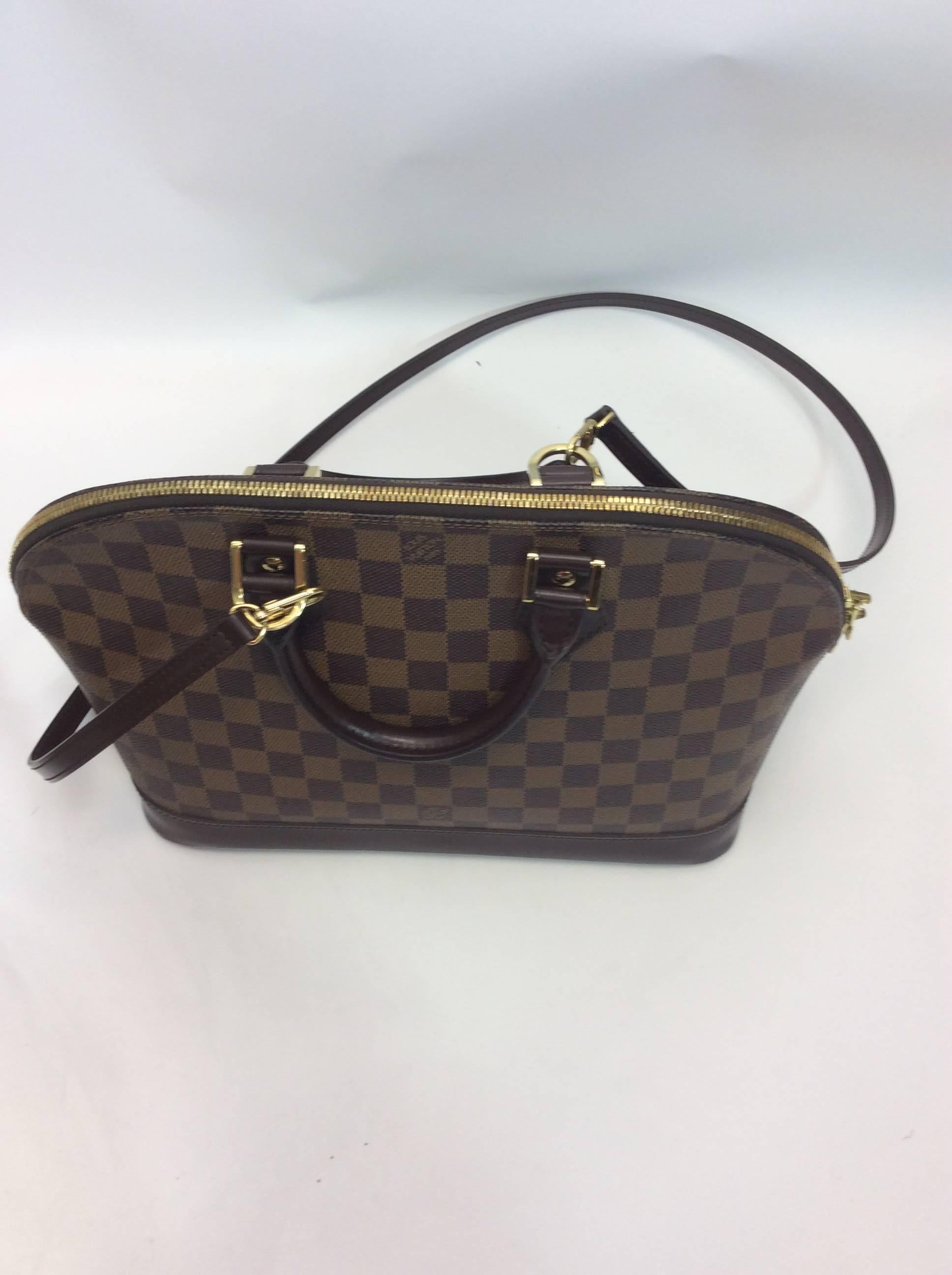 Black Louis Vuitton Alma Damier Extra Long Crossbody Strap Handbag For Sale