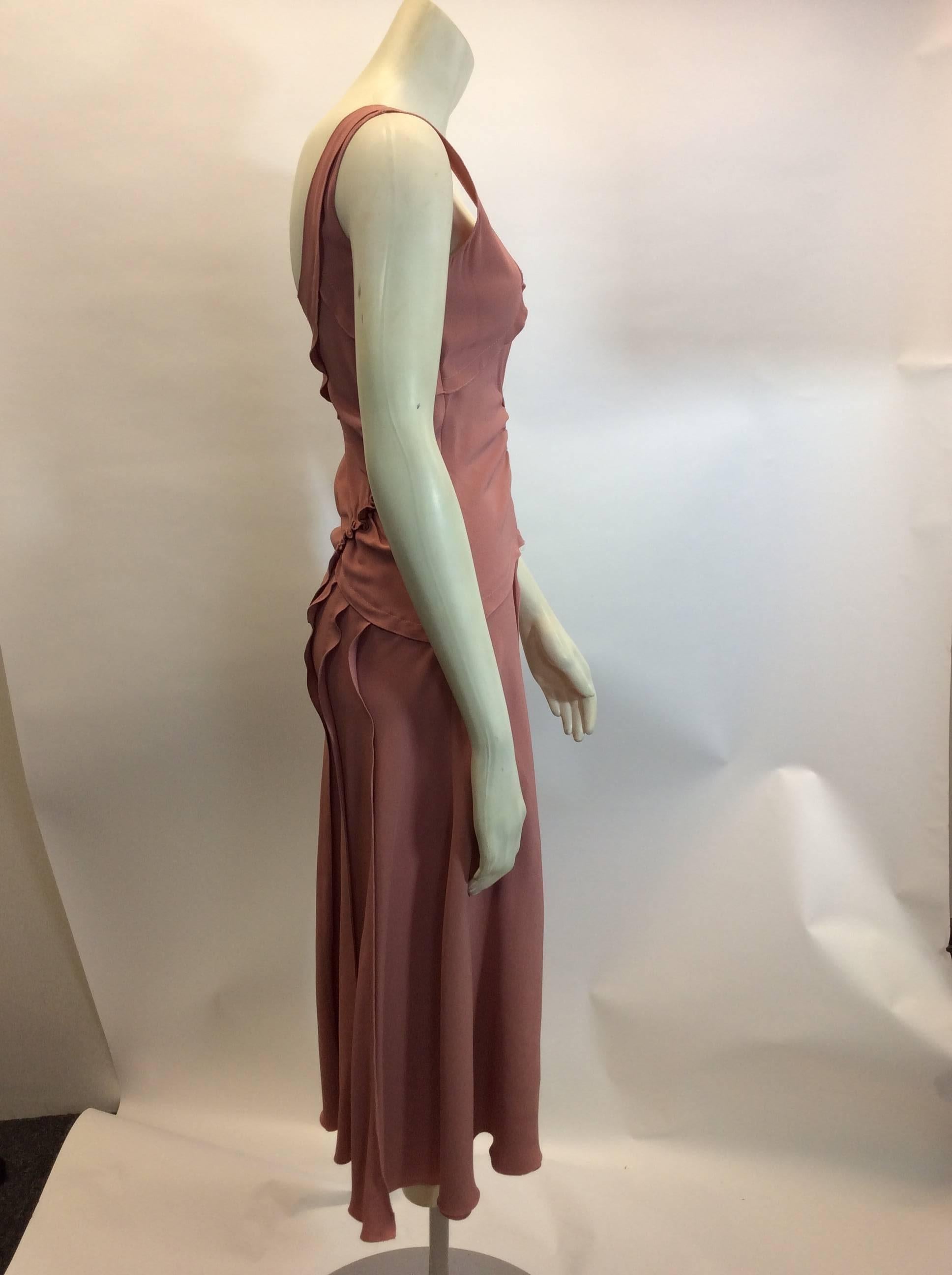 Prada Blush Gathered Dress In Excellent Condition For Sale In Narberth, PA