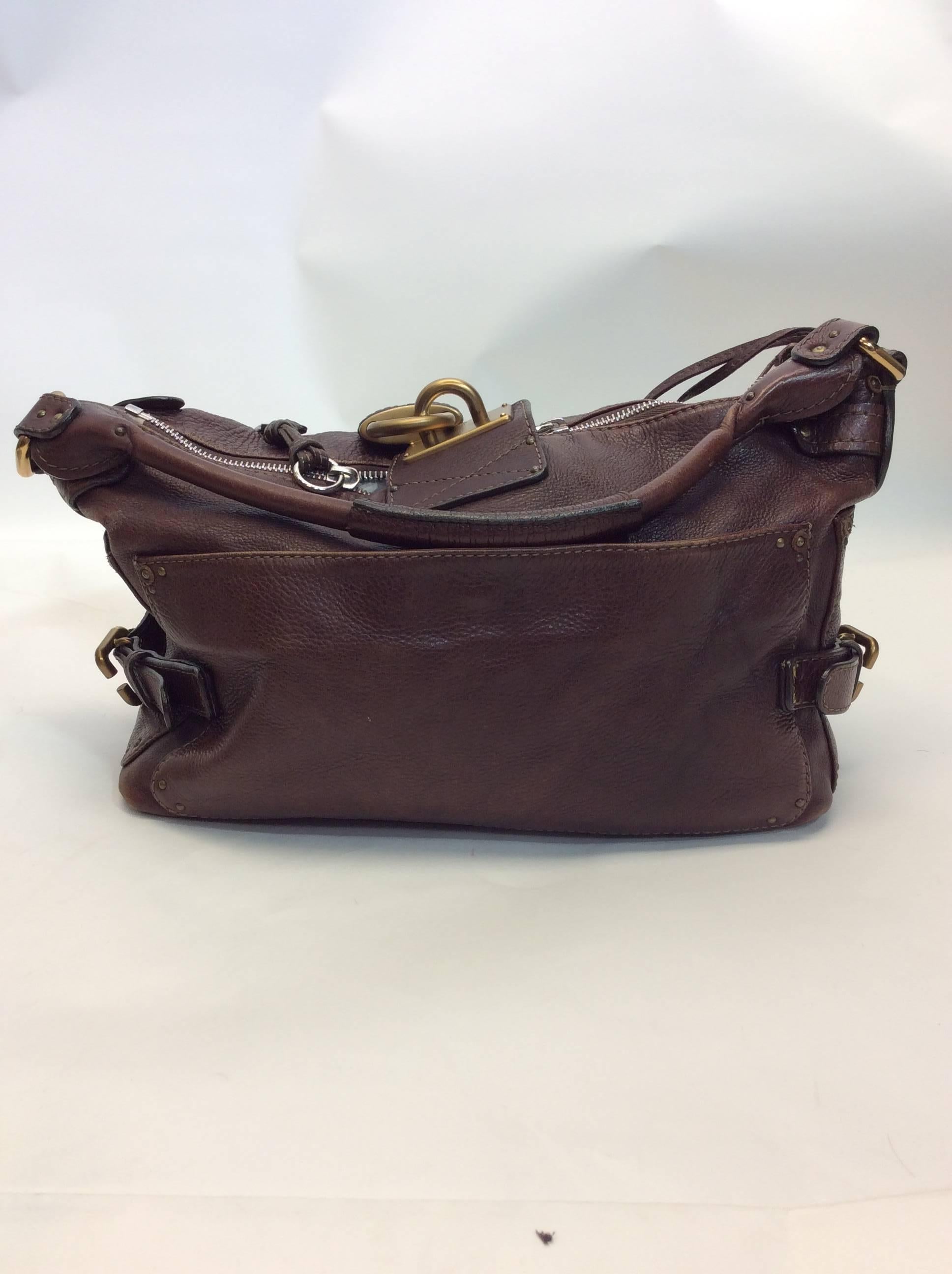 Women's Chloe Vintage Brown Leather Large Purse For Sale