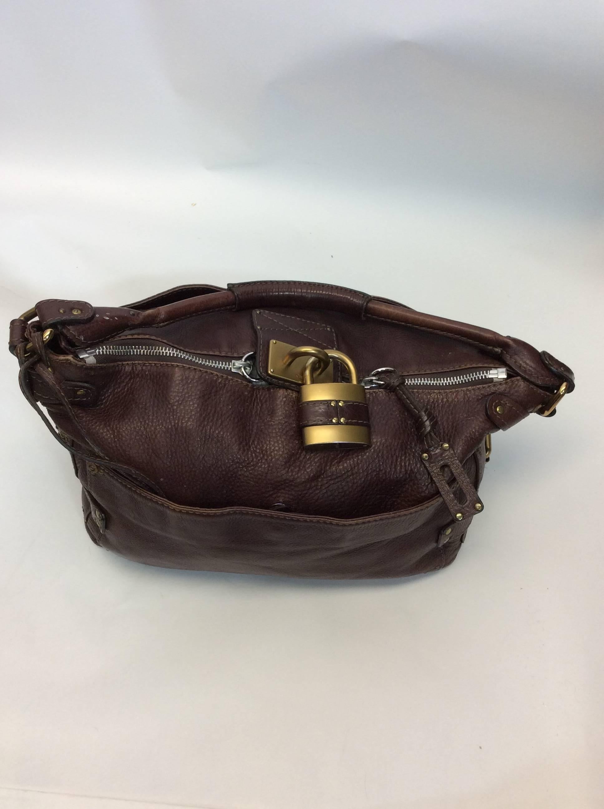 Chloe Vintage Brown Leather Large Purse For Sale 2