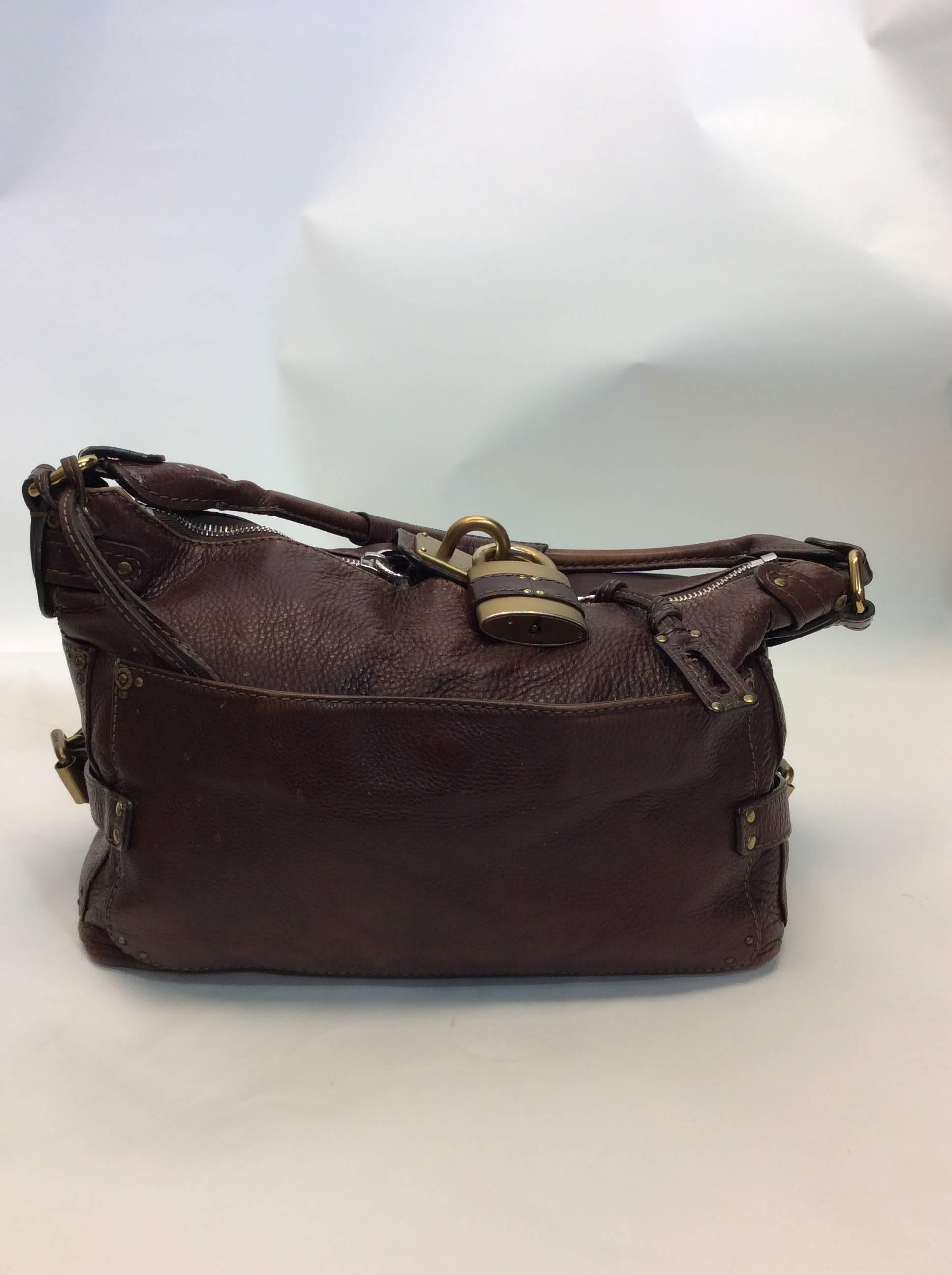 Chloe Vintage Brown Leather Large Purse For Sale 3