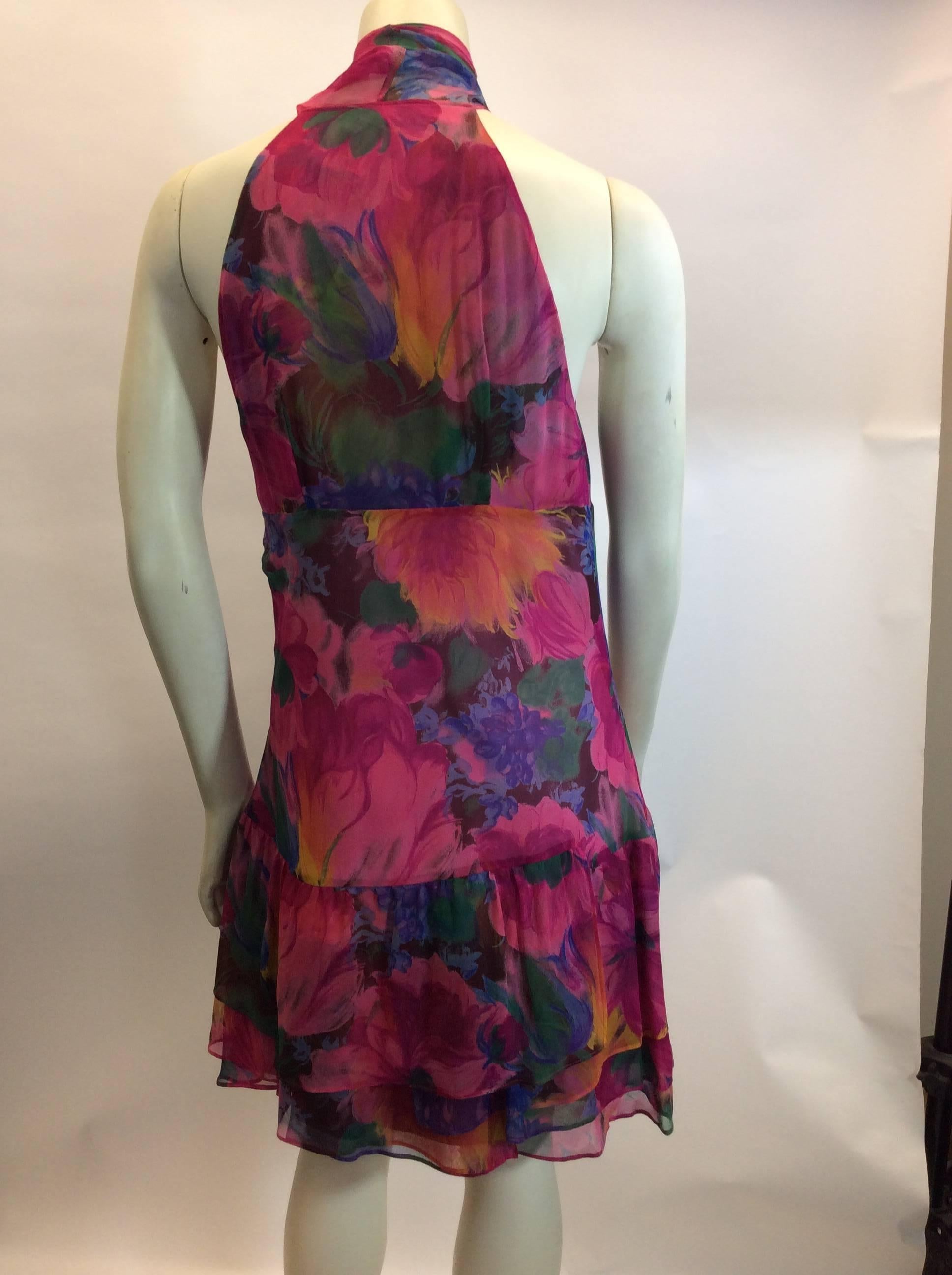 Women's Dolce & Gabbana Floral Silk Dress For Sale