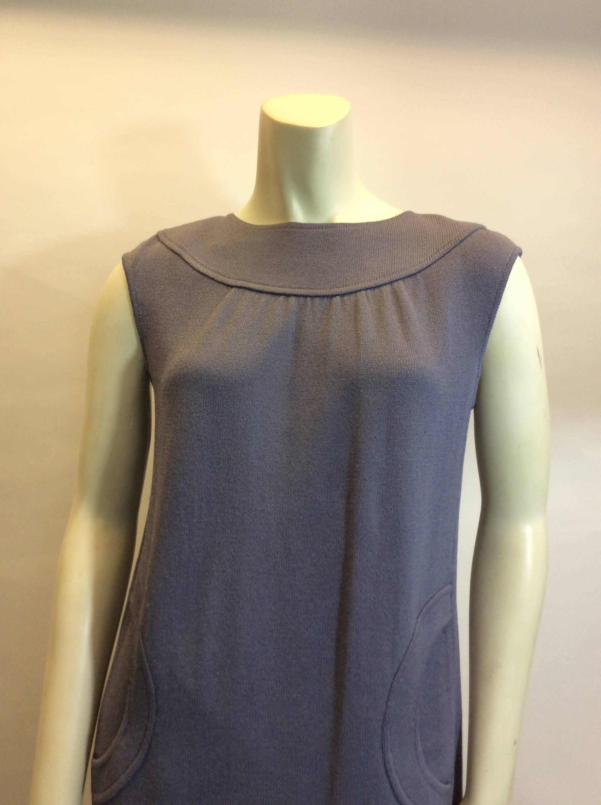 Gray St. John Lavender Knit Sleeveless Dress For Sale