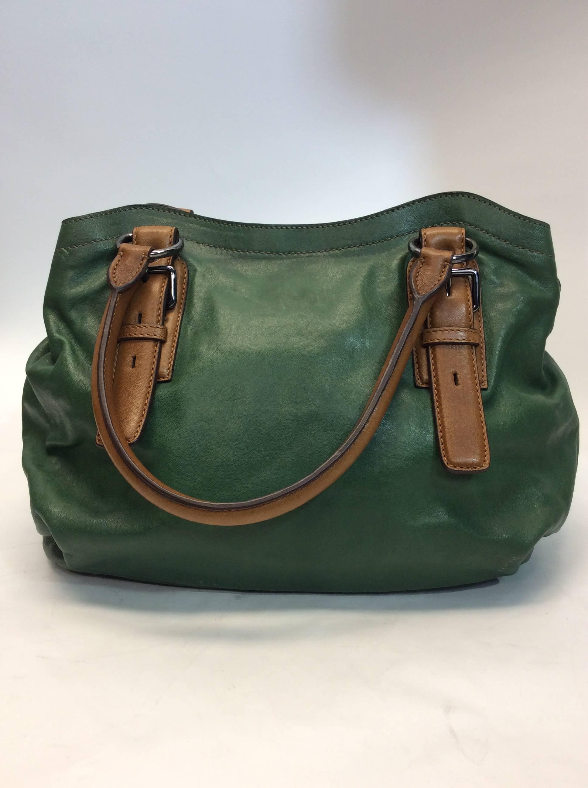 olive green leather handbag