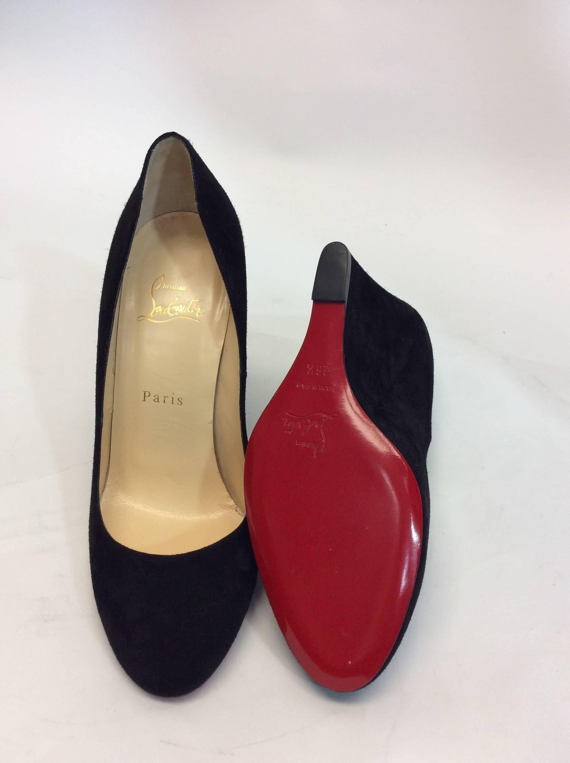 Women's Christian Louboutin Black Suede Wedge For Sale