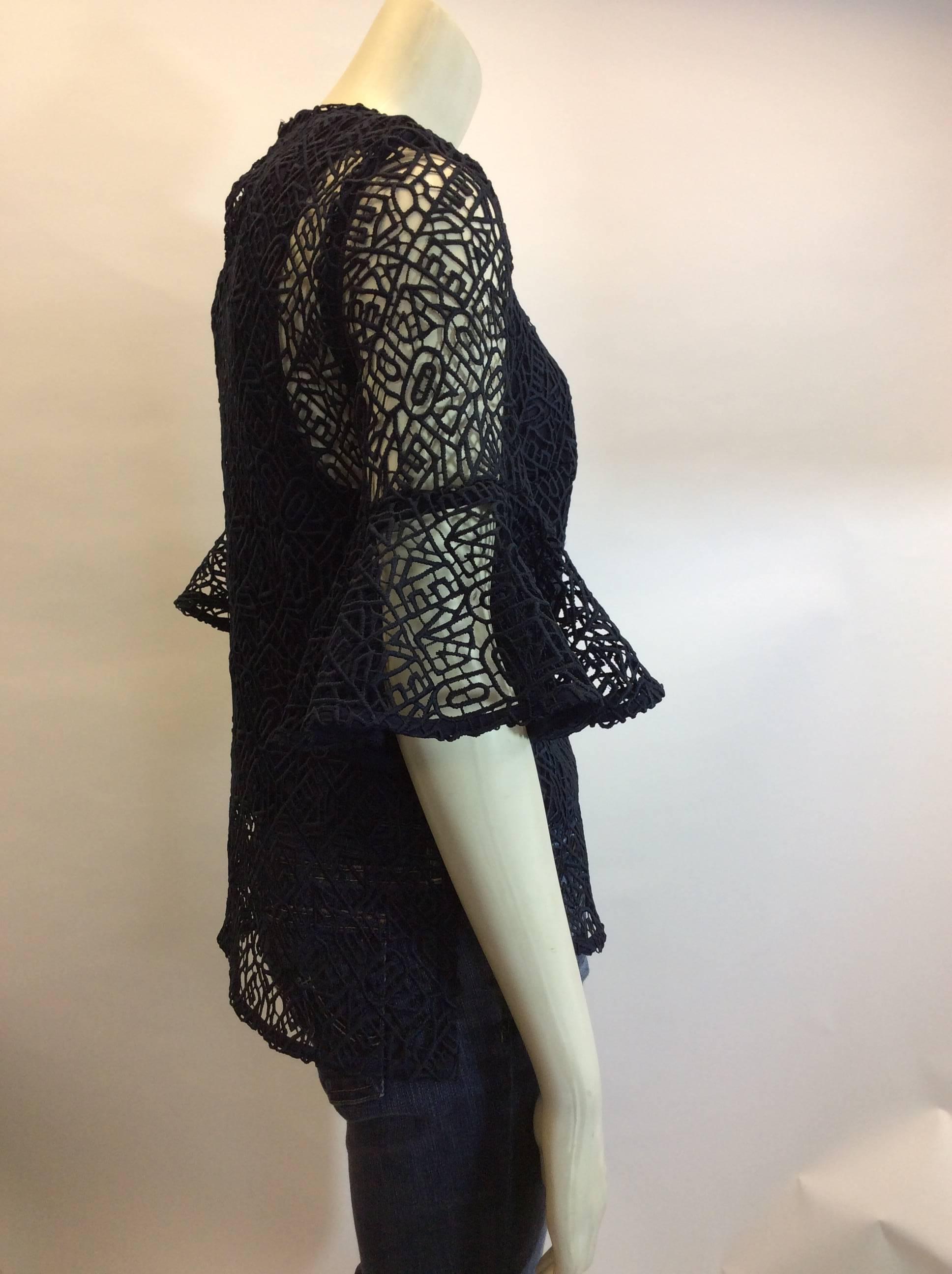 Prose & Poetry NWT High Low Lace Navy Top
Size Medium
NWT Original Price: $328
Bell sleeve
$199
Made in USA