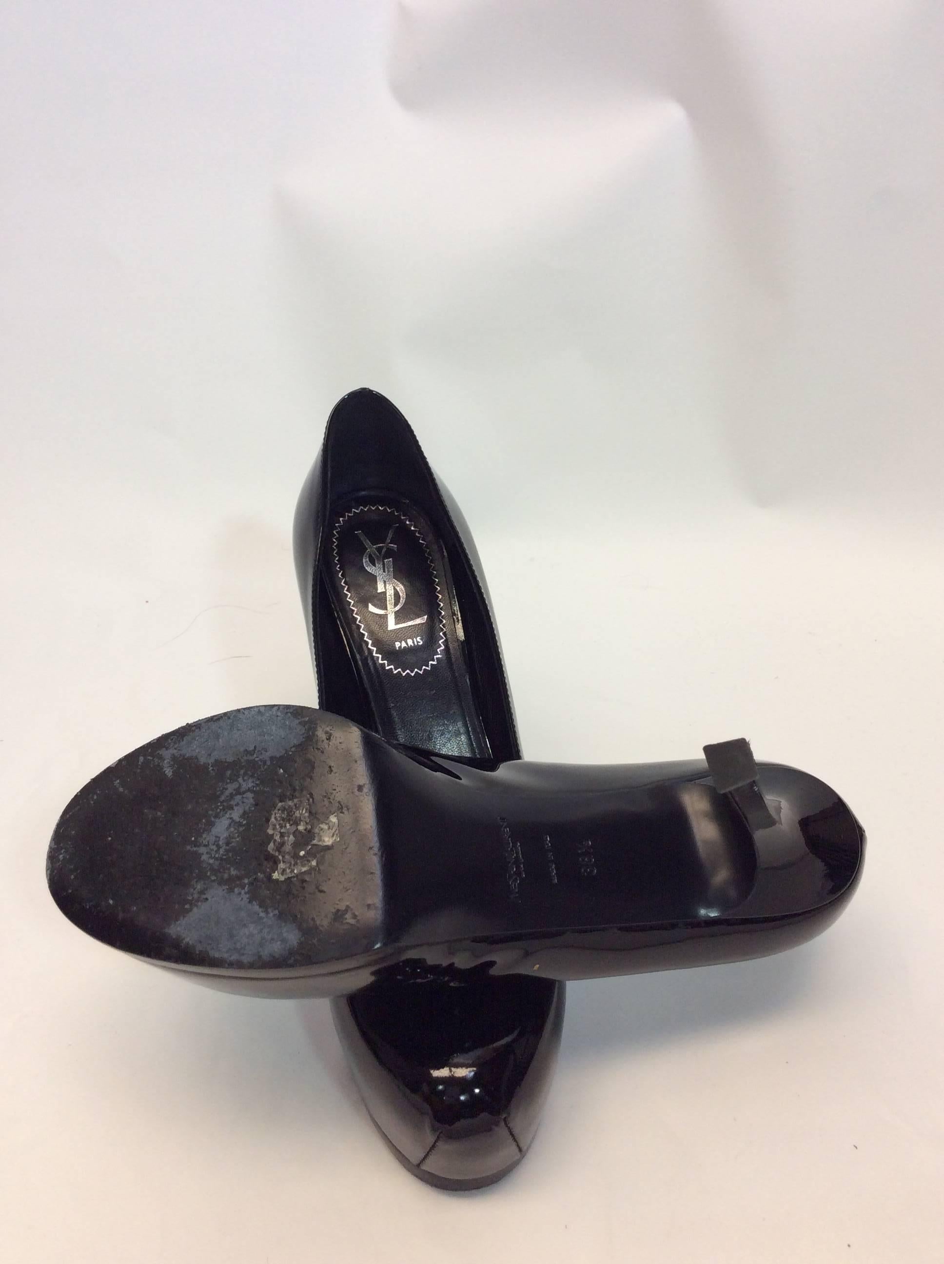 Yves Saint Laurent Patent Leather Black Stiletto For Sale 1