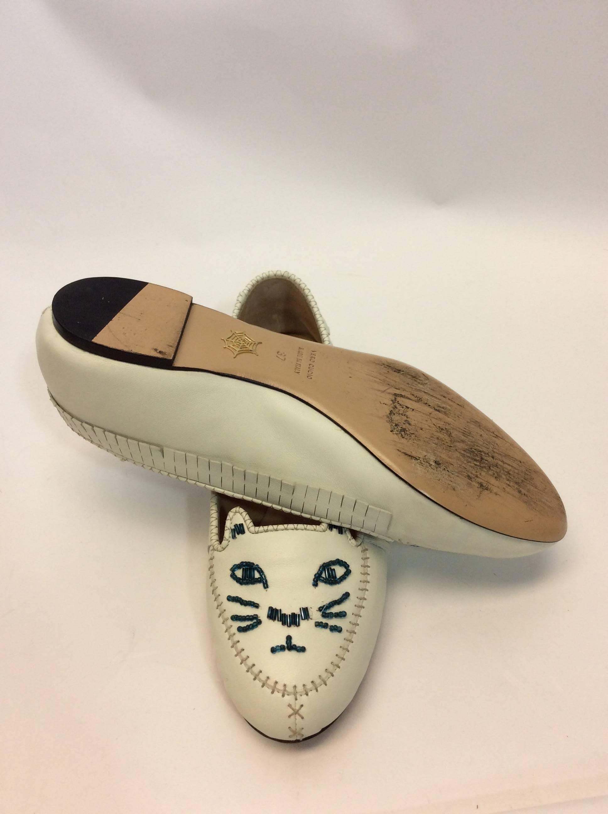 Women's Charlotte Olympia Leather Moccasin Style Flats For Sale