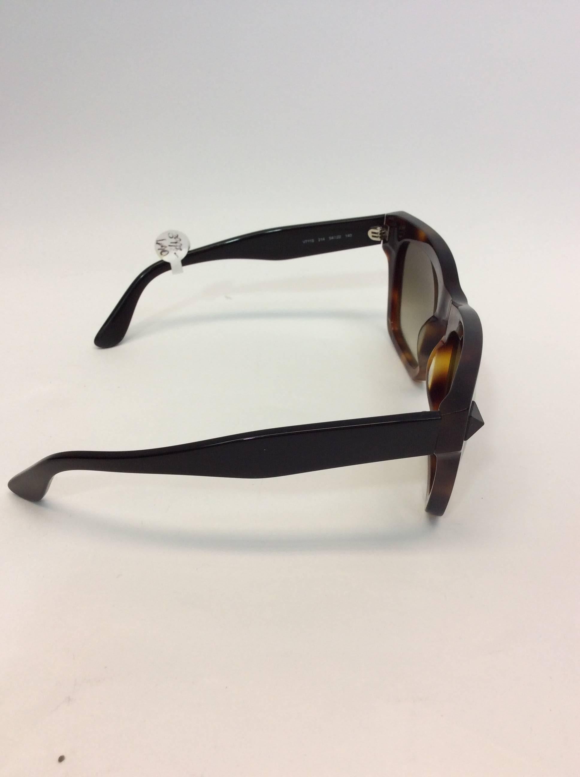 Valentino Tortoise Rockstud Square Sunglasses For Sale at 1stDibs ...