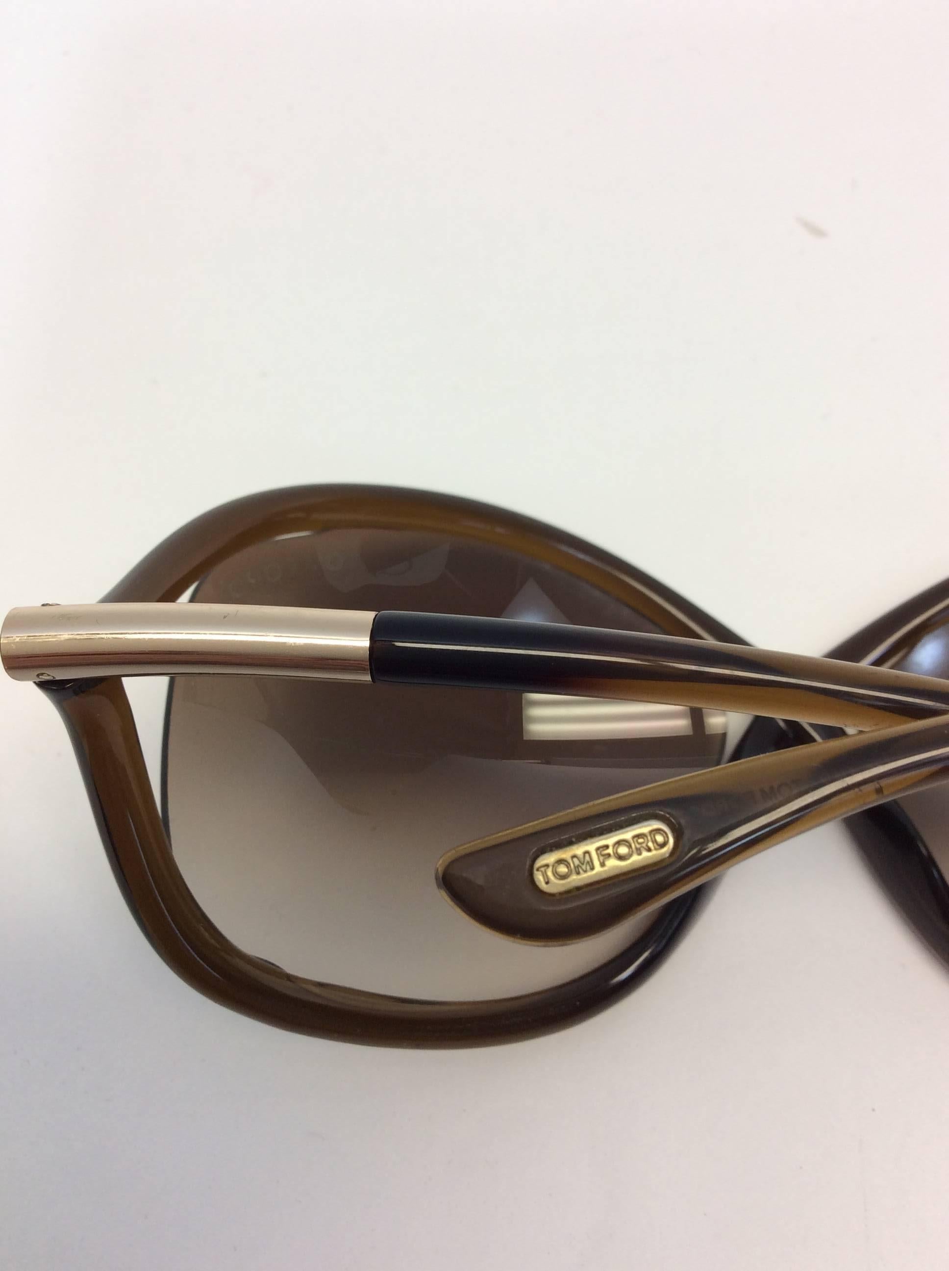 Tom Ford Brown Oversized Sunglasses For Sale 1