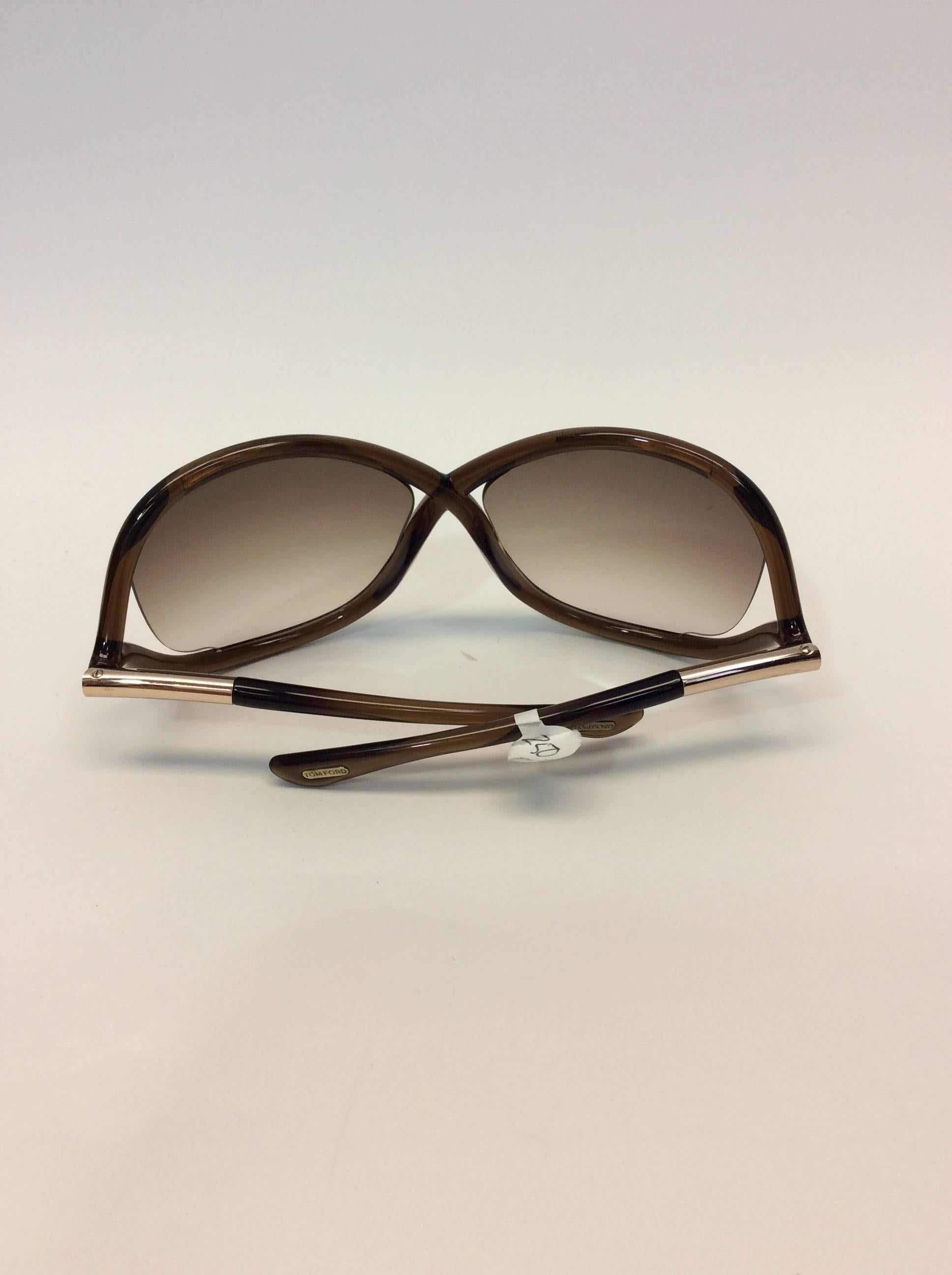 Women's Tom Ford Brown Oversized Sunglasses For Sale