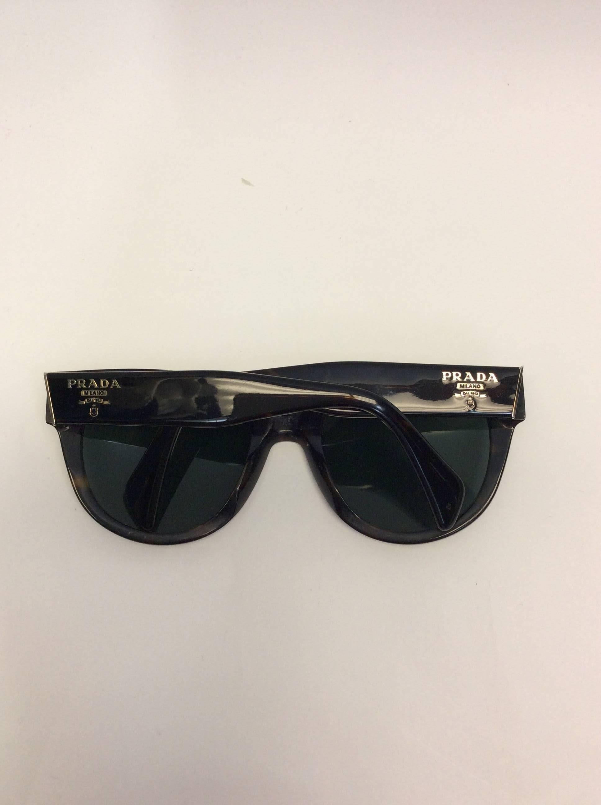 Black Prada Tortoiseshell Sunglasses For Sale