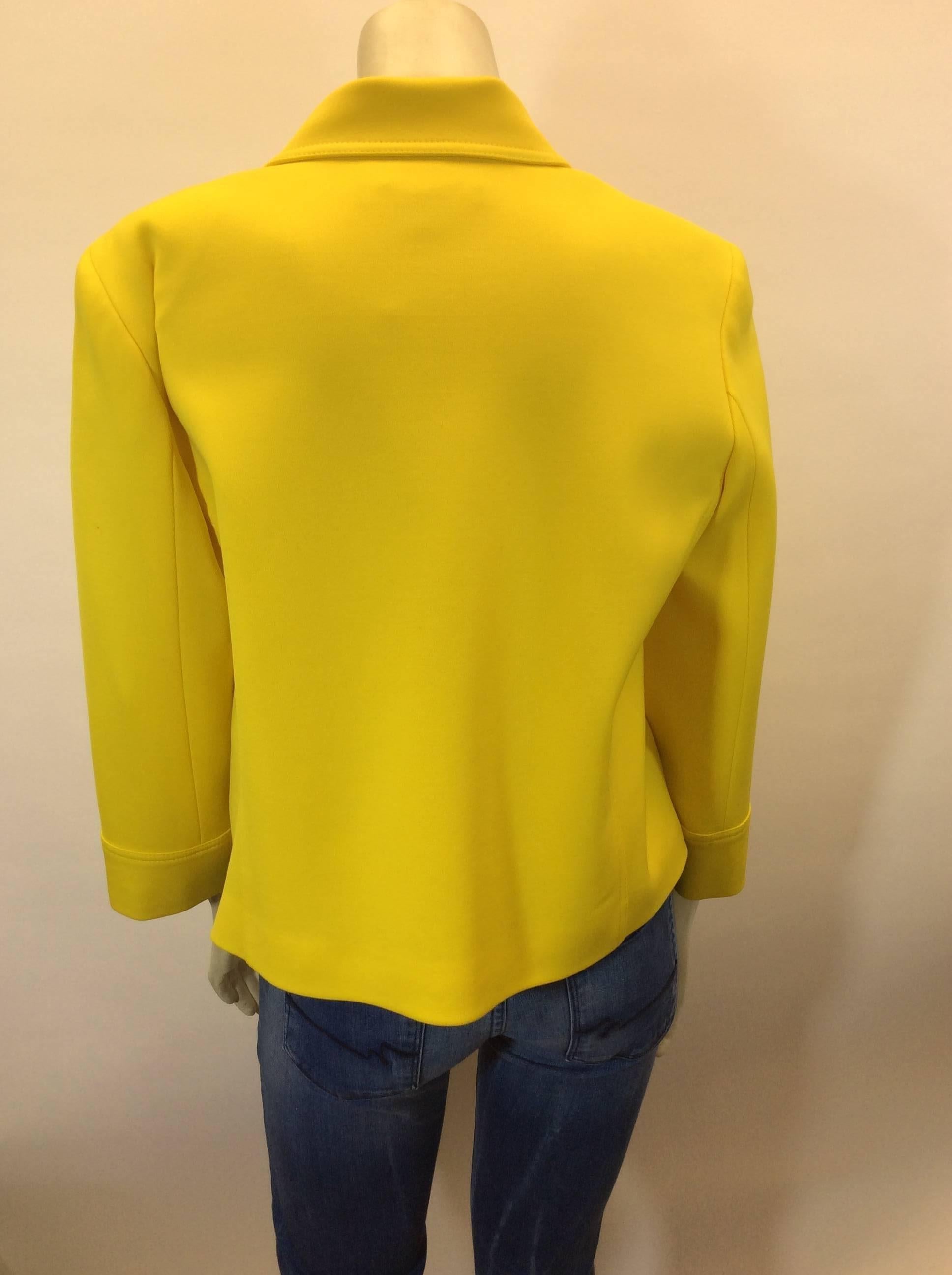 Ralph Lauren Cropped Bright Yellow Jacket In Excellent Condition For Sale In Narberth, PA
