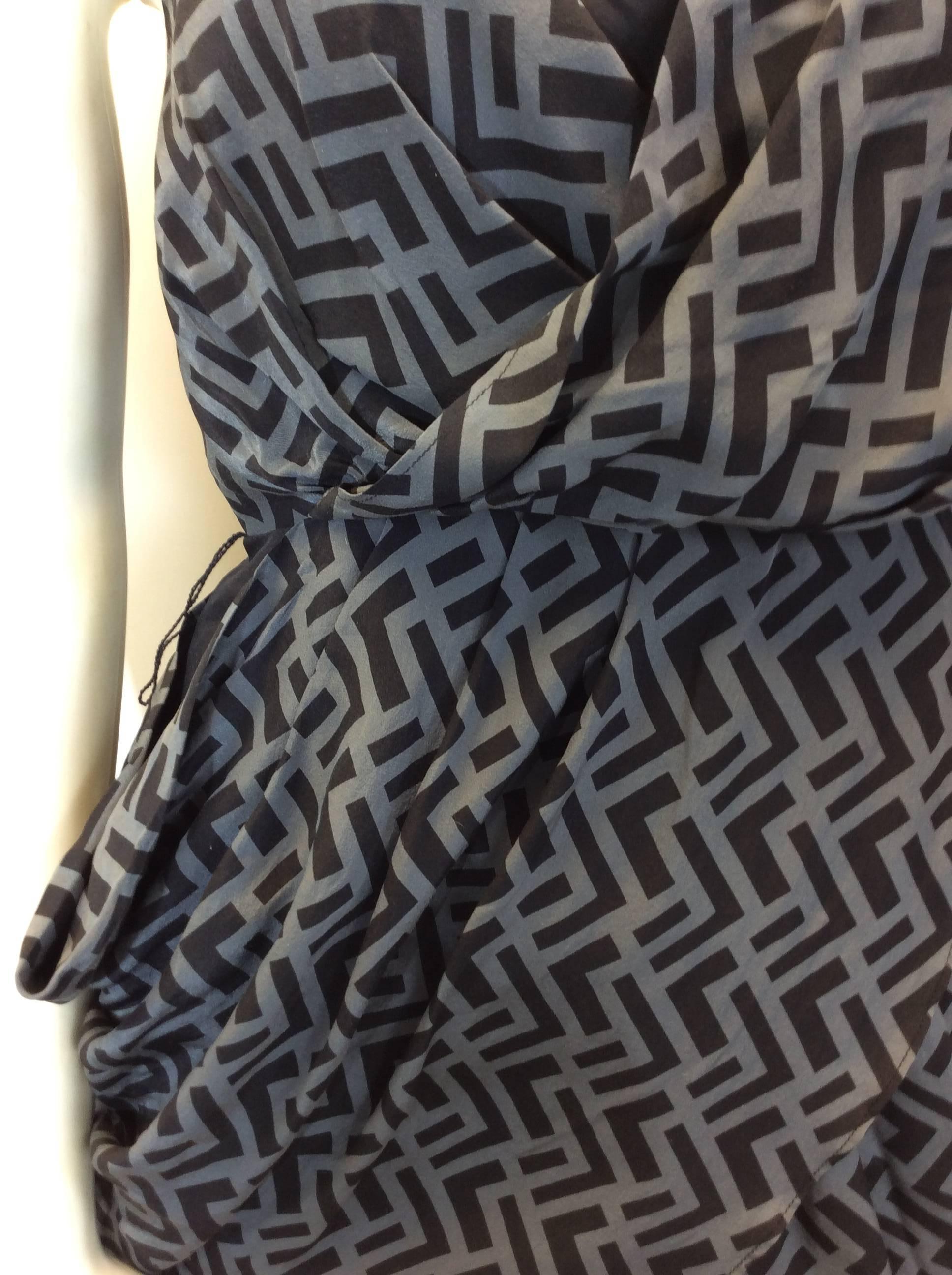Women's Alexander McQueen Chevron Print Asymmetrical Dress For Sale