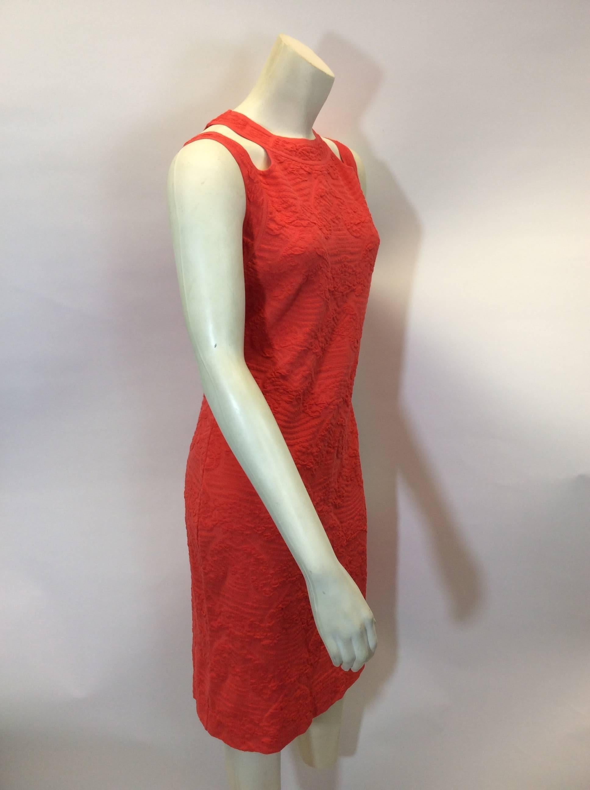 Red Missoni Coral Textured Stretch Dress