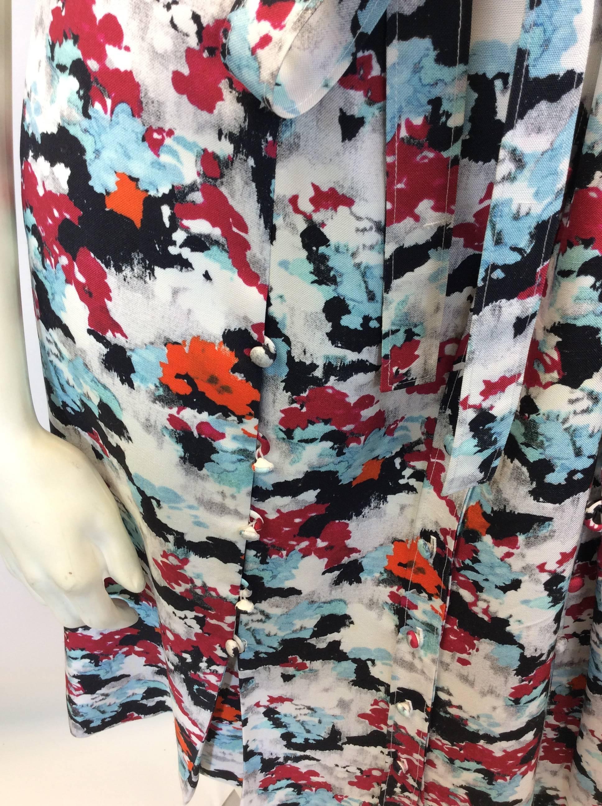 Women's Carolina Herrera Abstract Printed Day Dress For Sale