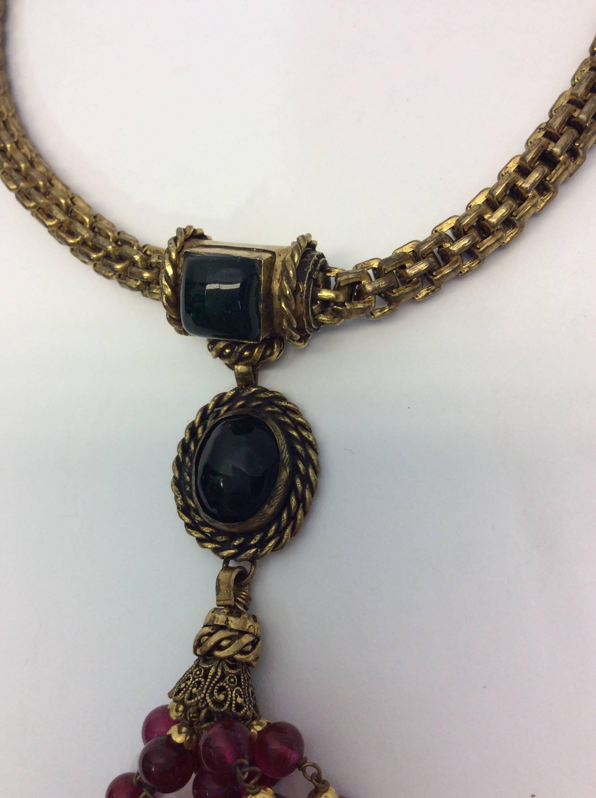 Black Chanel Vintage Necklace and Earring Set For Sale