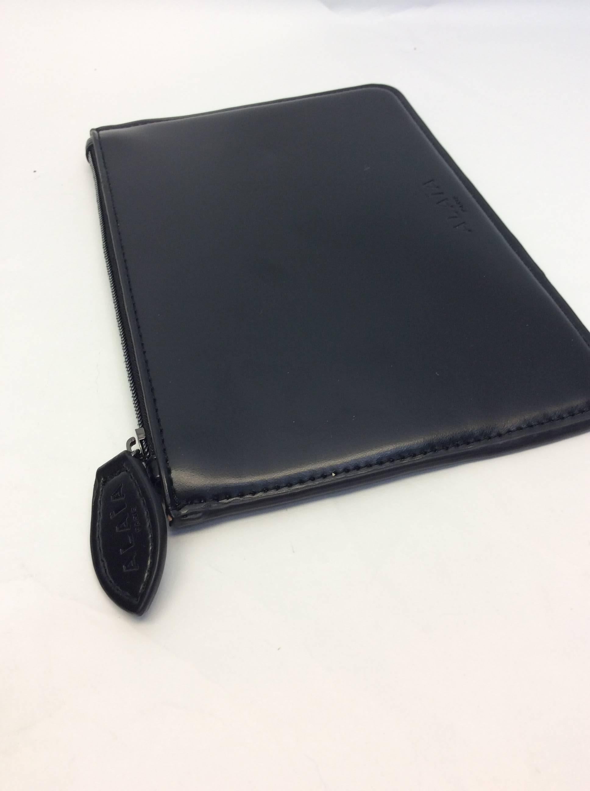 Alaia Black Leather Zip Pouch In New Condition For Sale In Narberth, PA