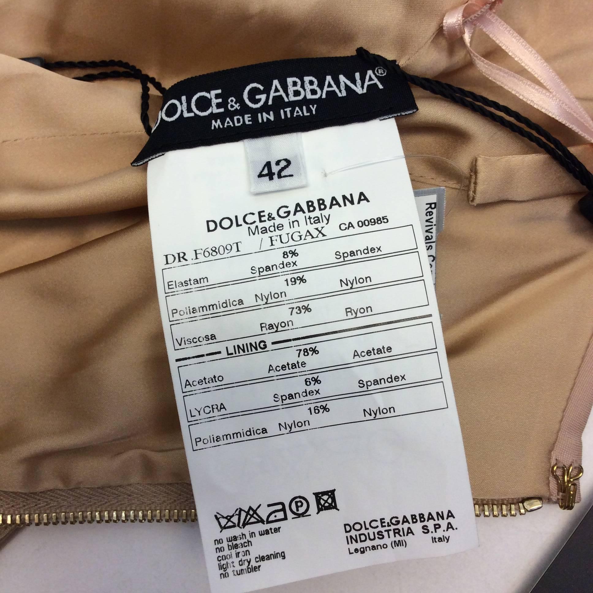 Women's Dolce & Gabbana Nude Bustier Dress with Strappy Back Detail For Sale