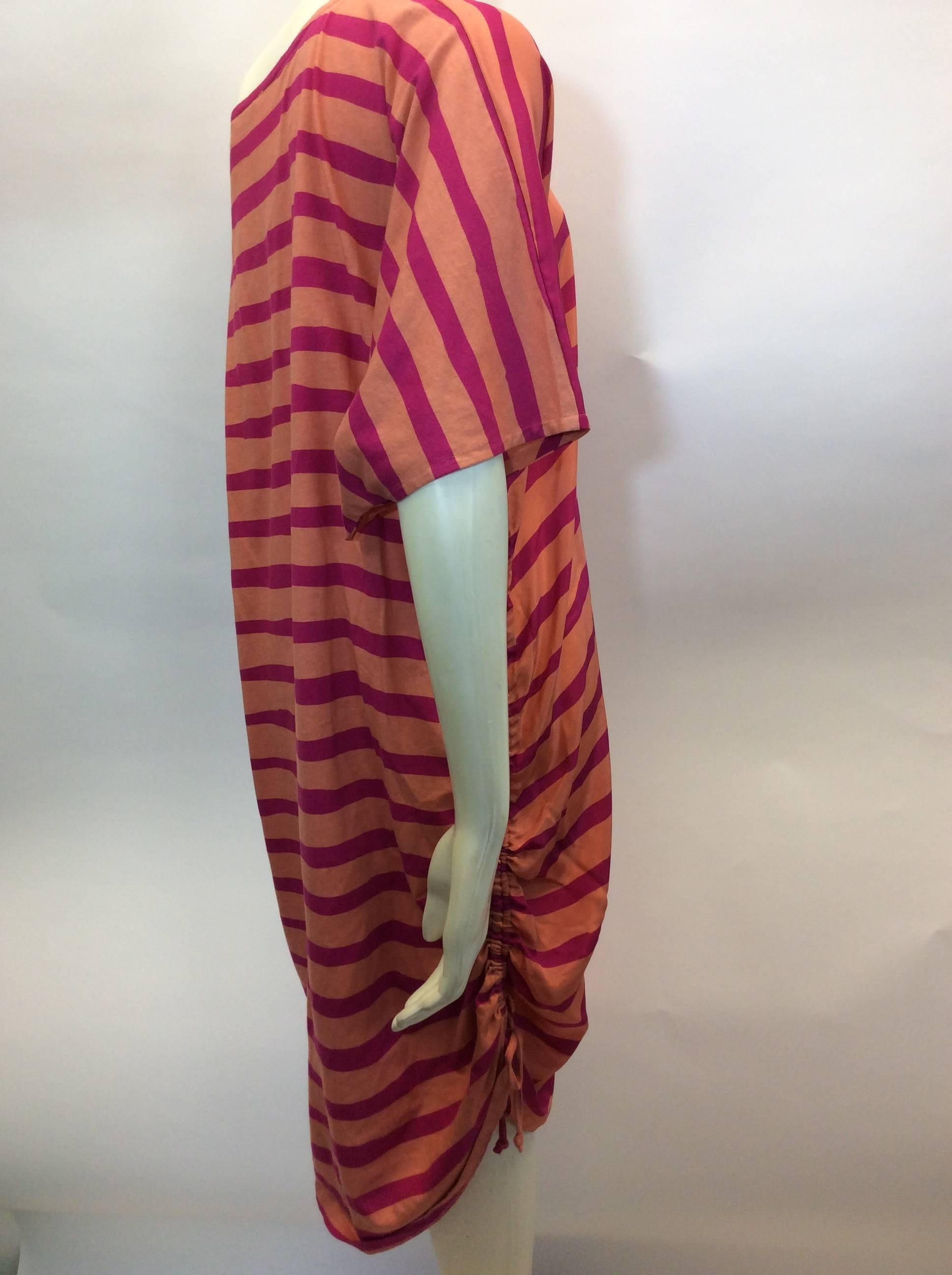 Sonia By Sonia Rykiel Coral Pink Stripe Silk Tunic
Cinched sides
$165
Made in China
Size Medium
100% silk front, 100% cotton back
