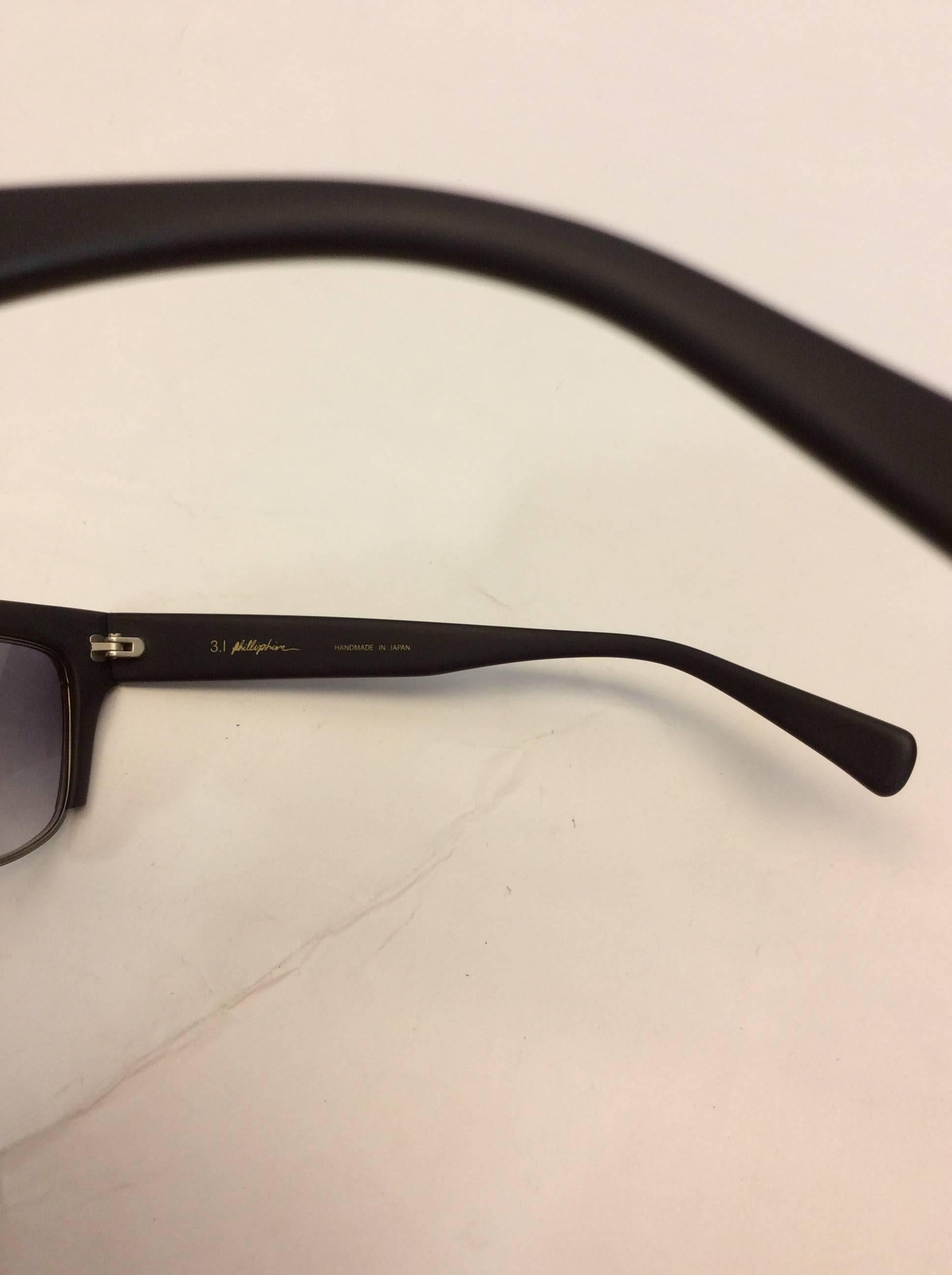Phillip Lim Donahoue Mod Black Square Sunglasses For Sale 2