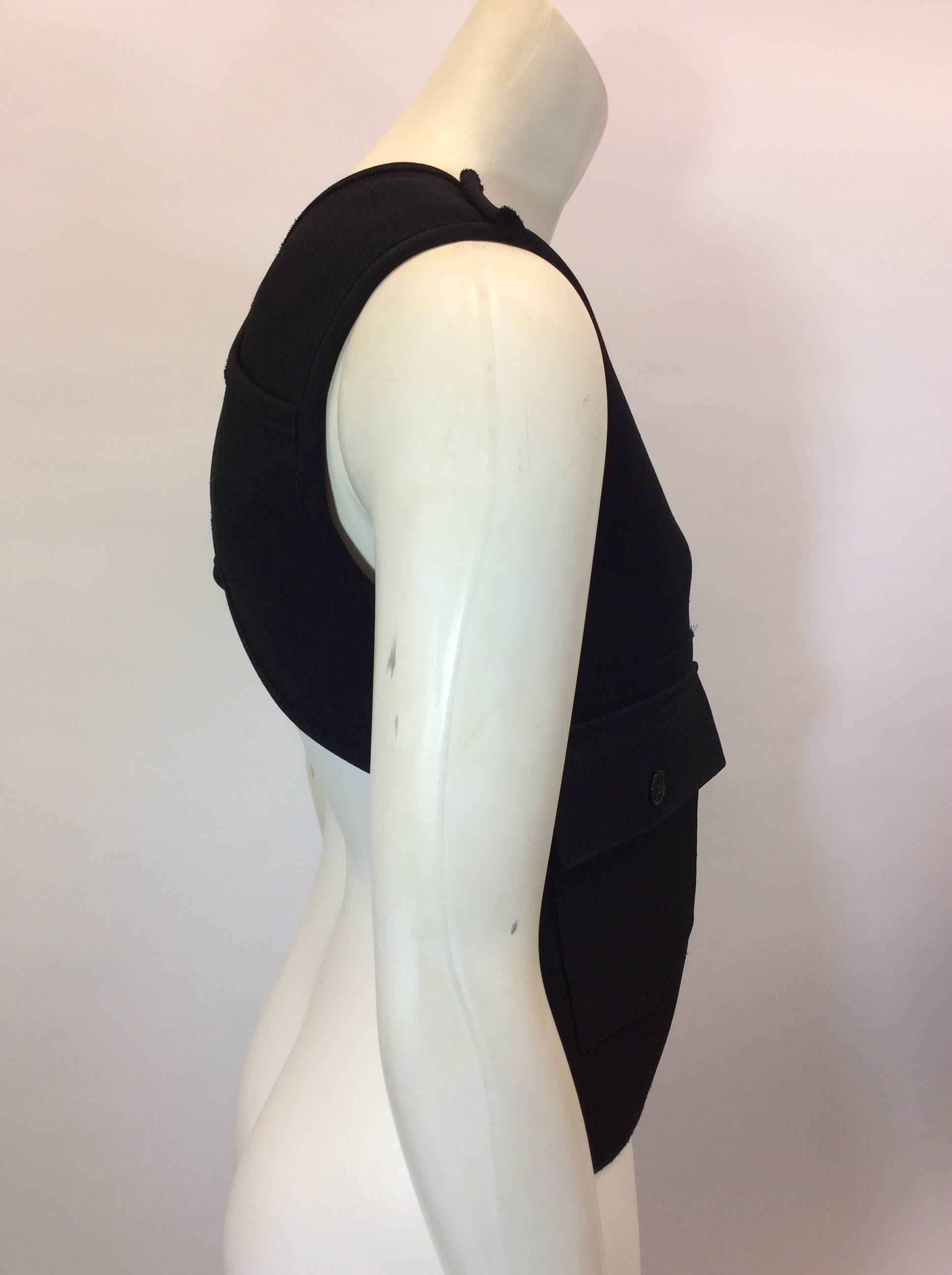 Victoria Beckham Black Cross Back Asymmetrical Top In Excellent Condition For Sale In Narberth, PA