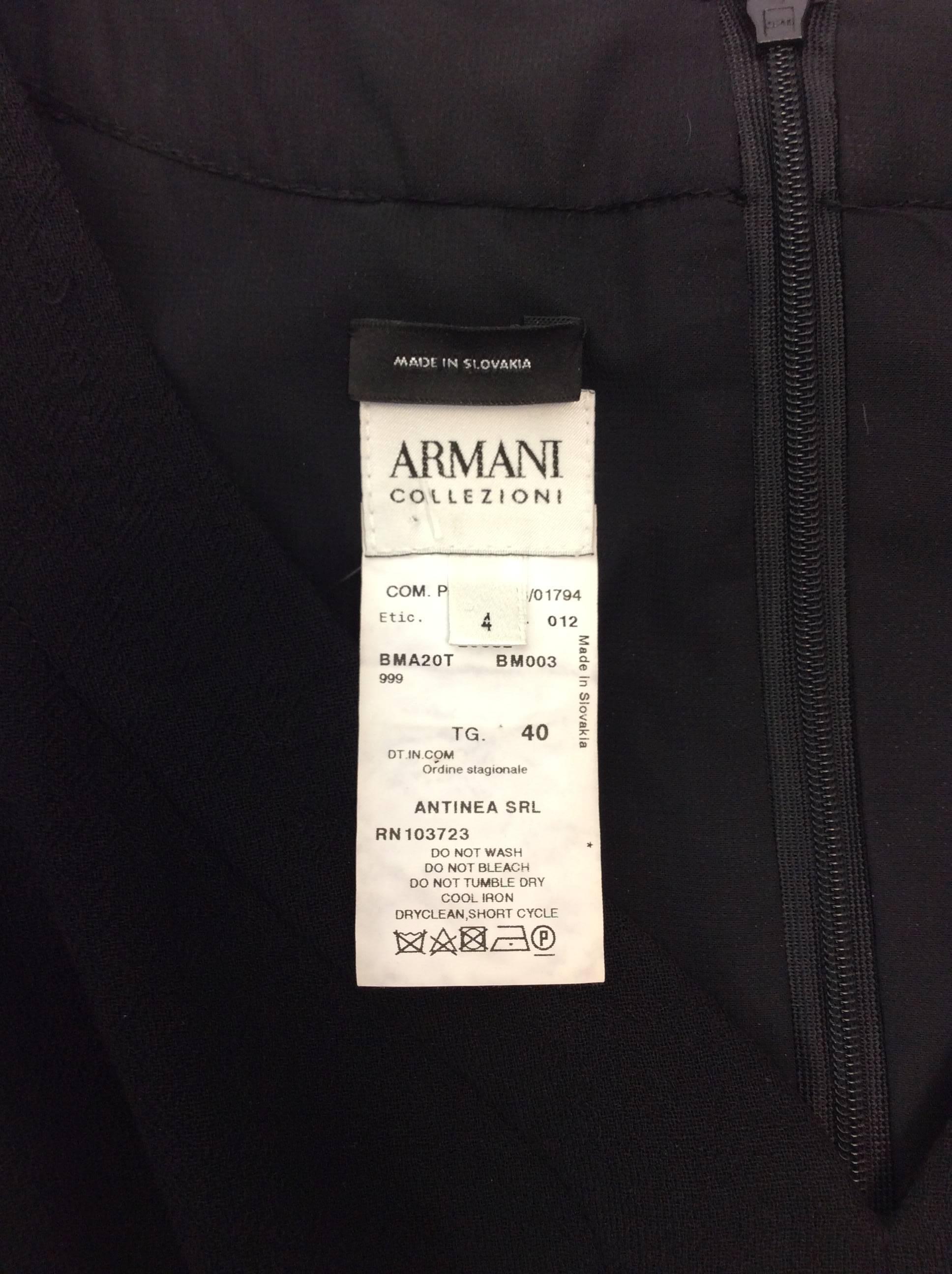 Armani Black Pleated Cocktail Dress For Sale 3