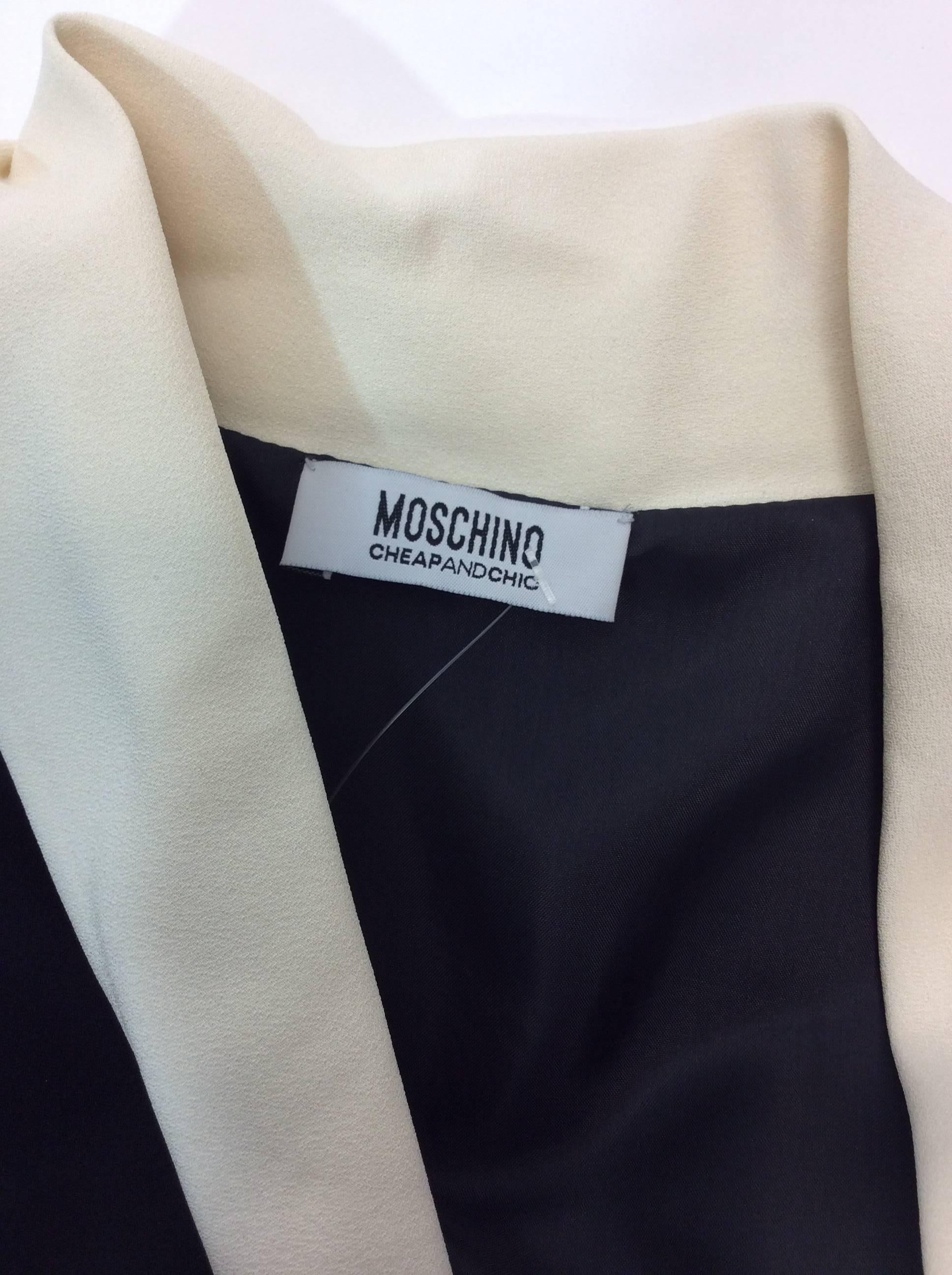 Moschino Black Sheath Dress with White Bow Detail For Sale 2