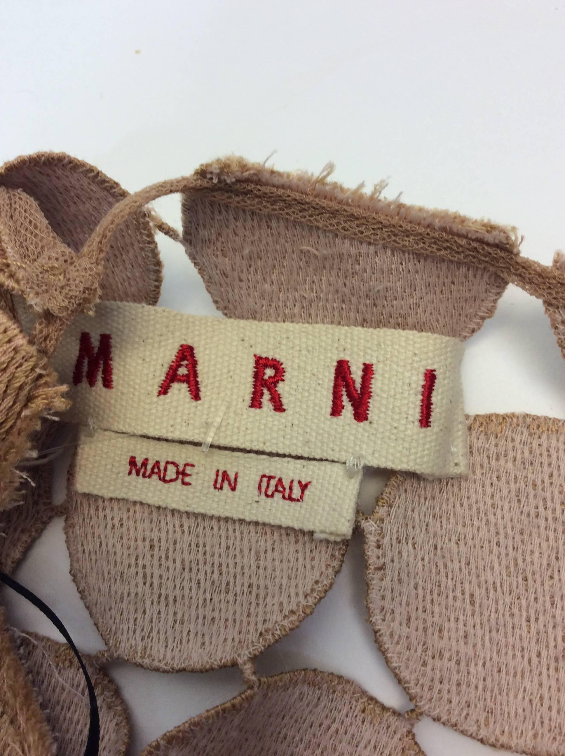Marni Tan Crocheted Circle Pattern Sheath Dress For Sale 1