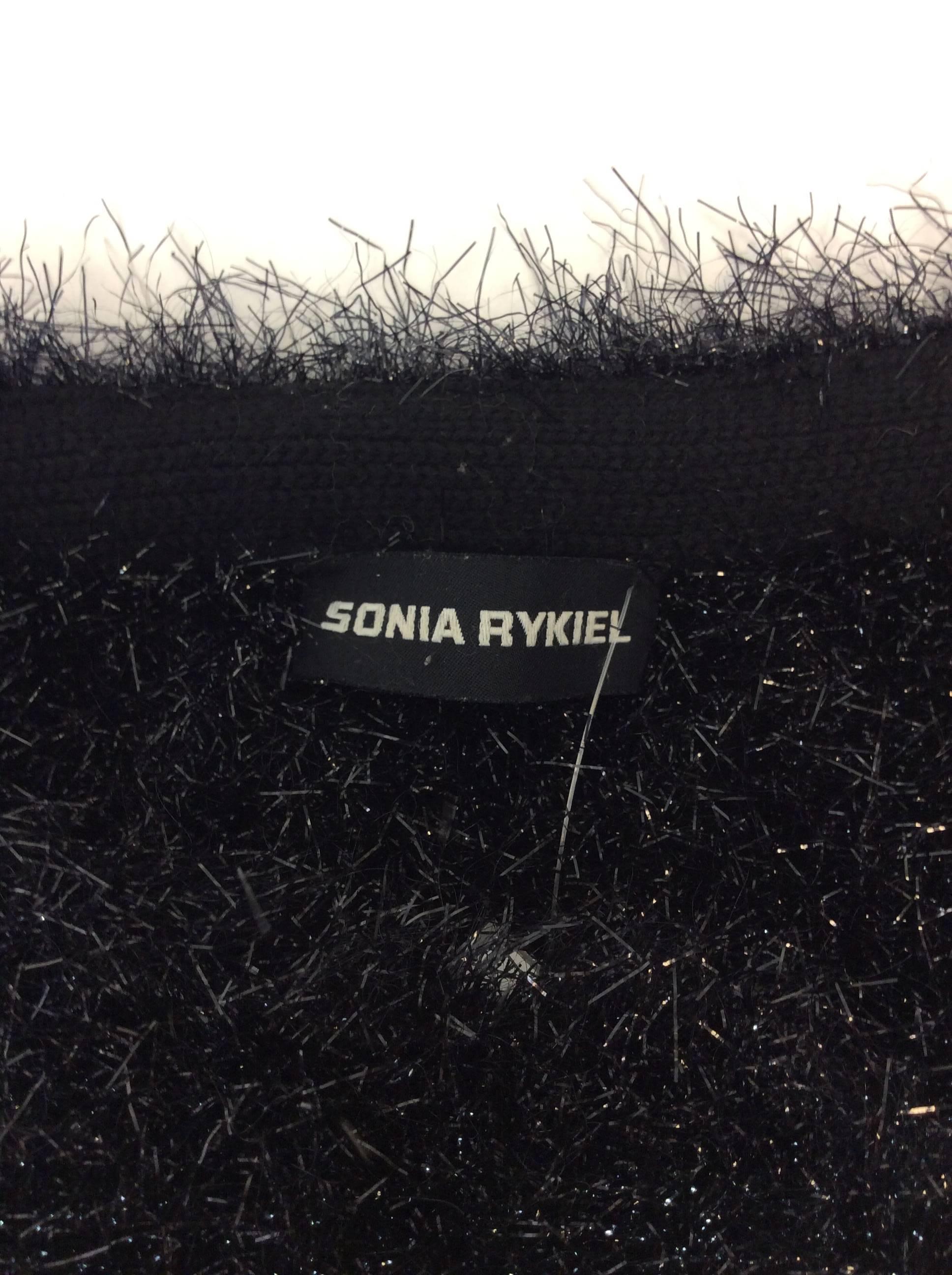 Sonia Rykiel Black Fuzz Coat For Sale 2