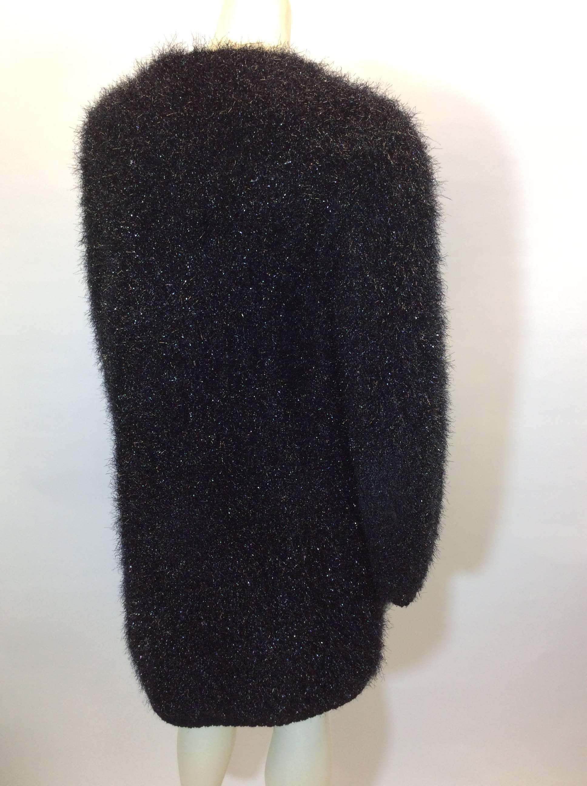 Women's Sonia Rykiel Black Fuzz Coat For Sale