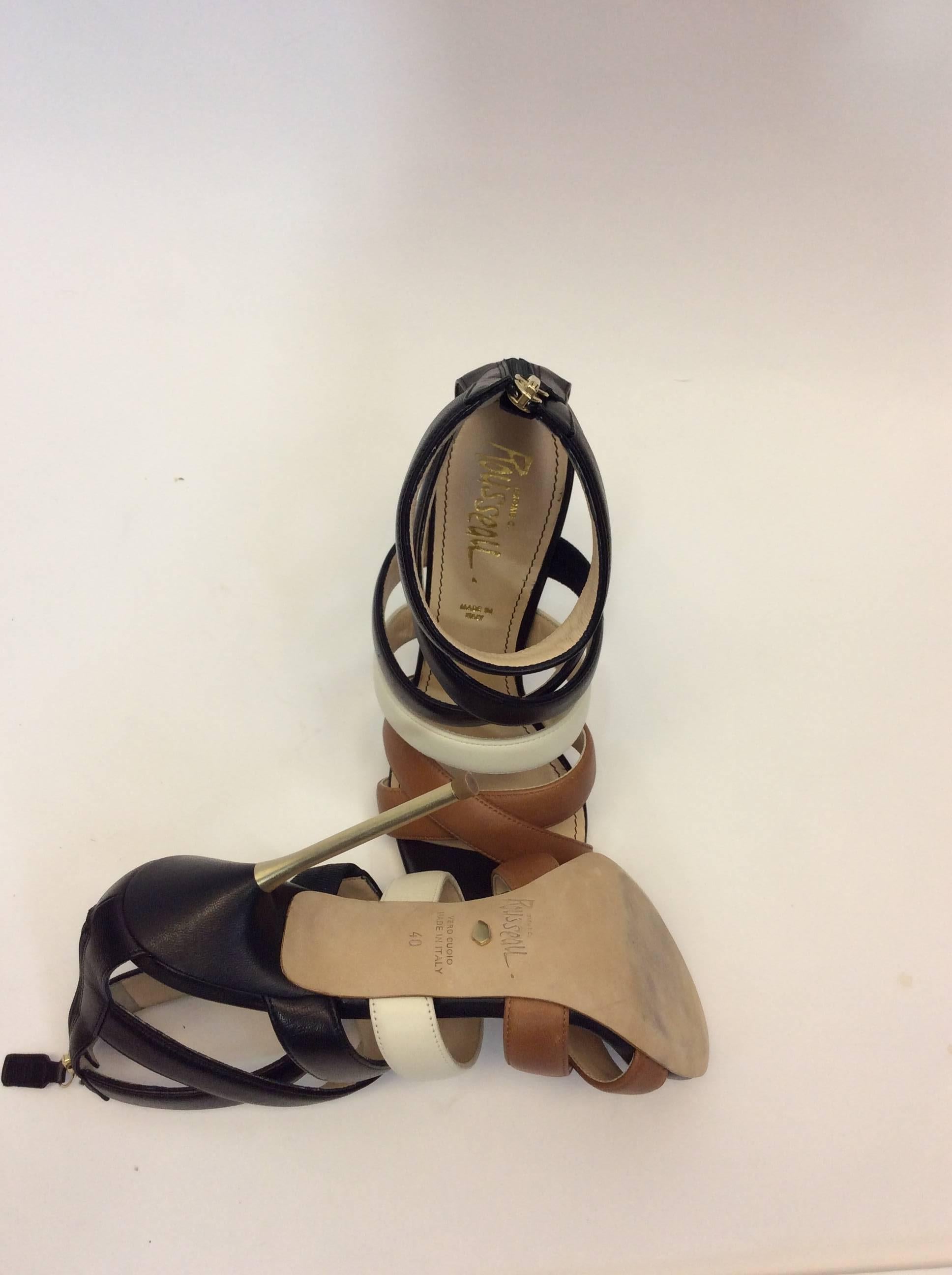 Women's Jerome C Rousseau Floyd Multi Strappy Leather Heels For Sale