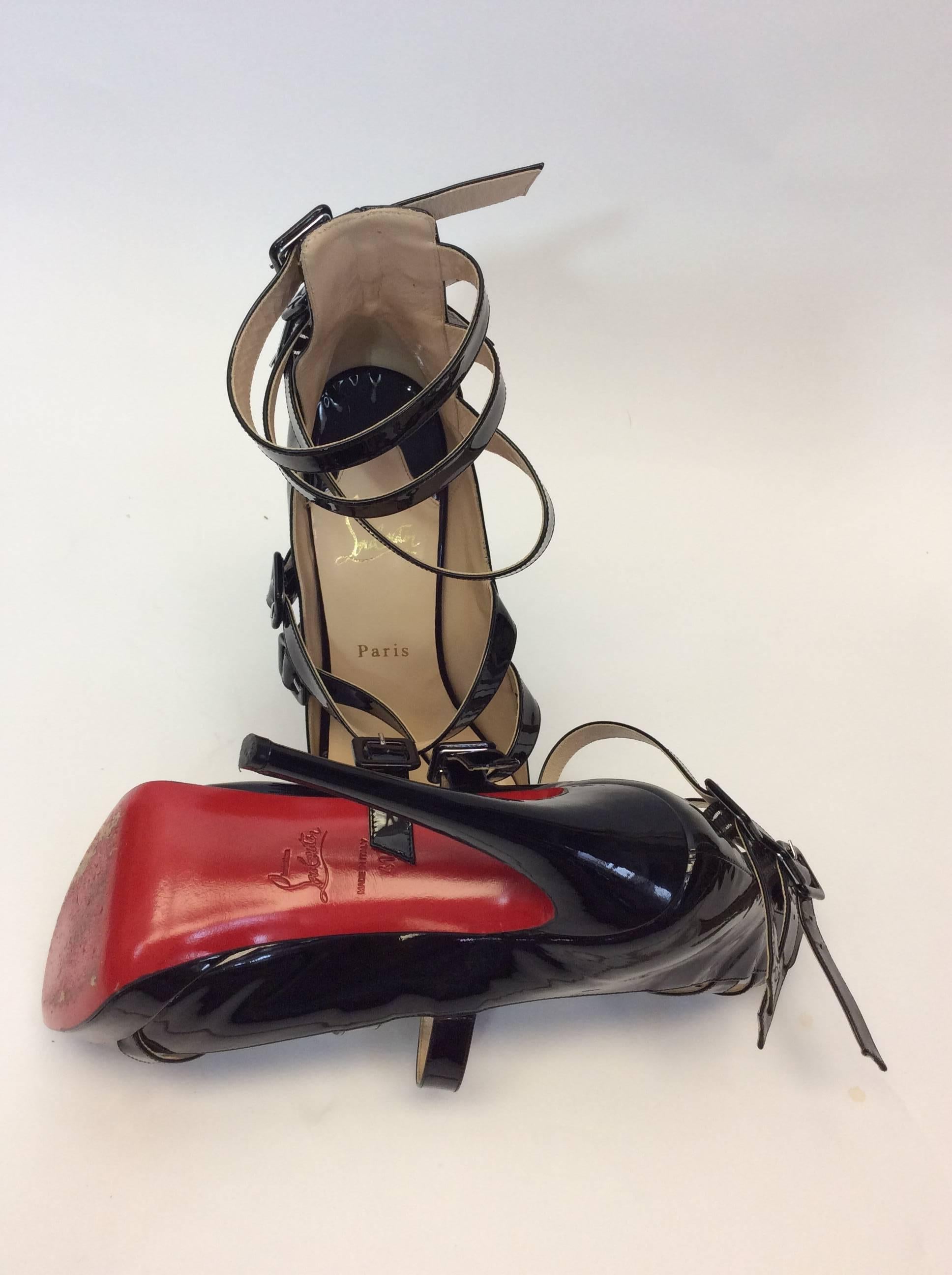 Christian Louboutin Patent Leather Platform Strappy Stilettos For Sale 1