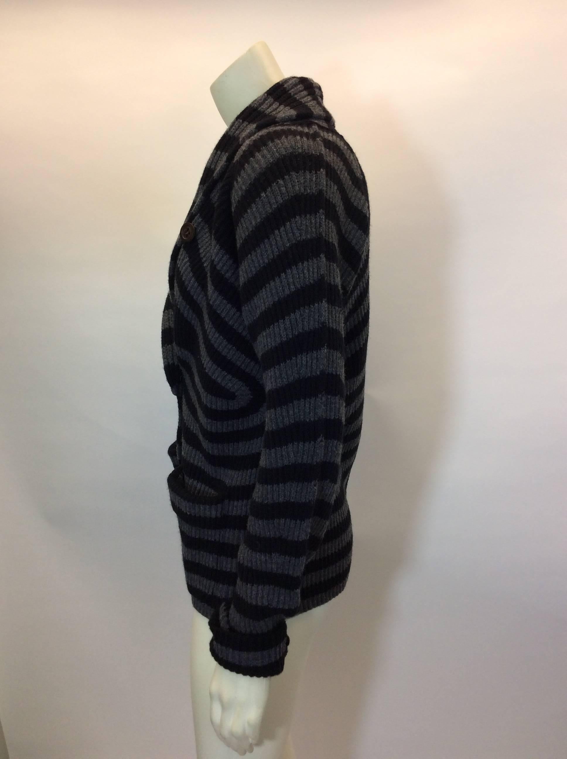 Black Sonia Rykiel New Wool Striped Sweater For Sale