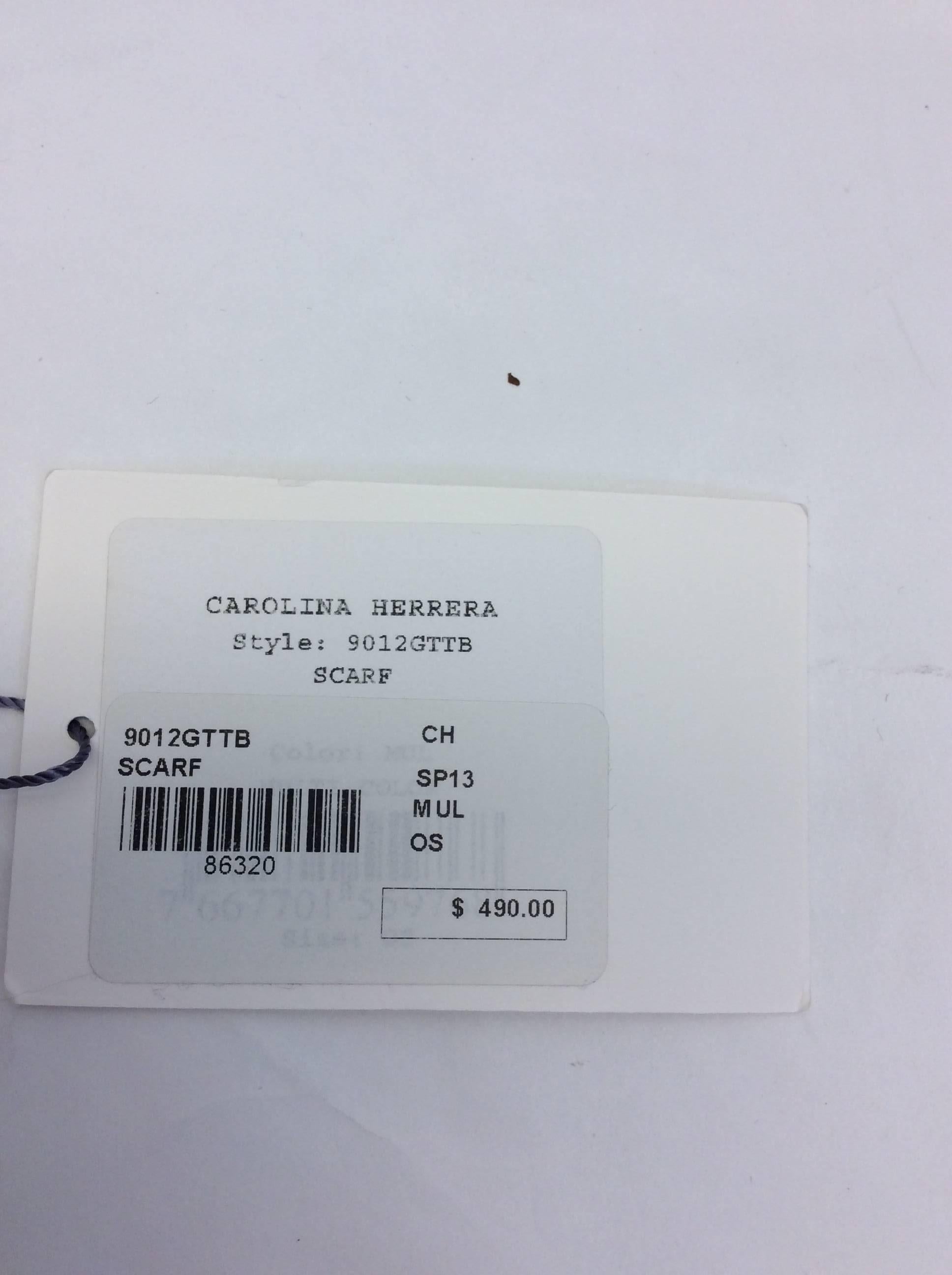 Carolina Herrera NWT Multi Color Scarf In New Condition For Sale In Narberth, PA