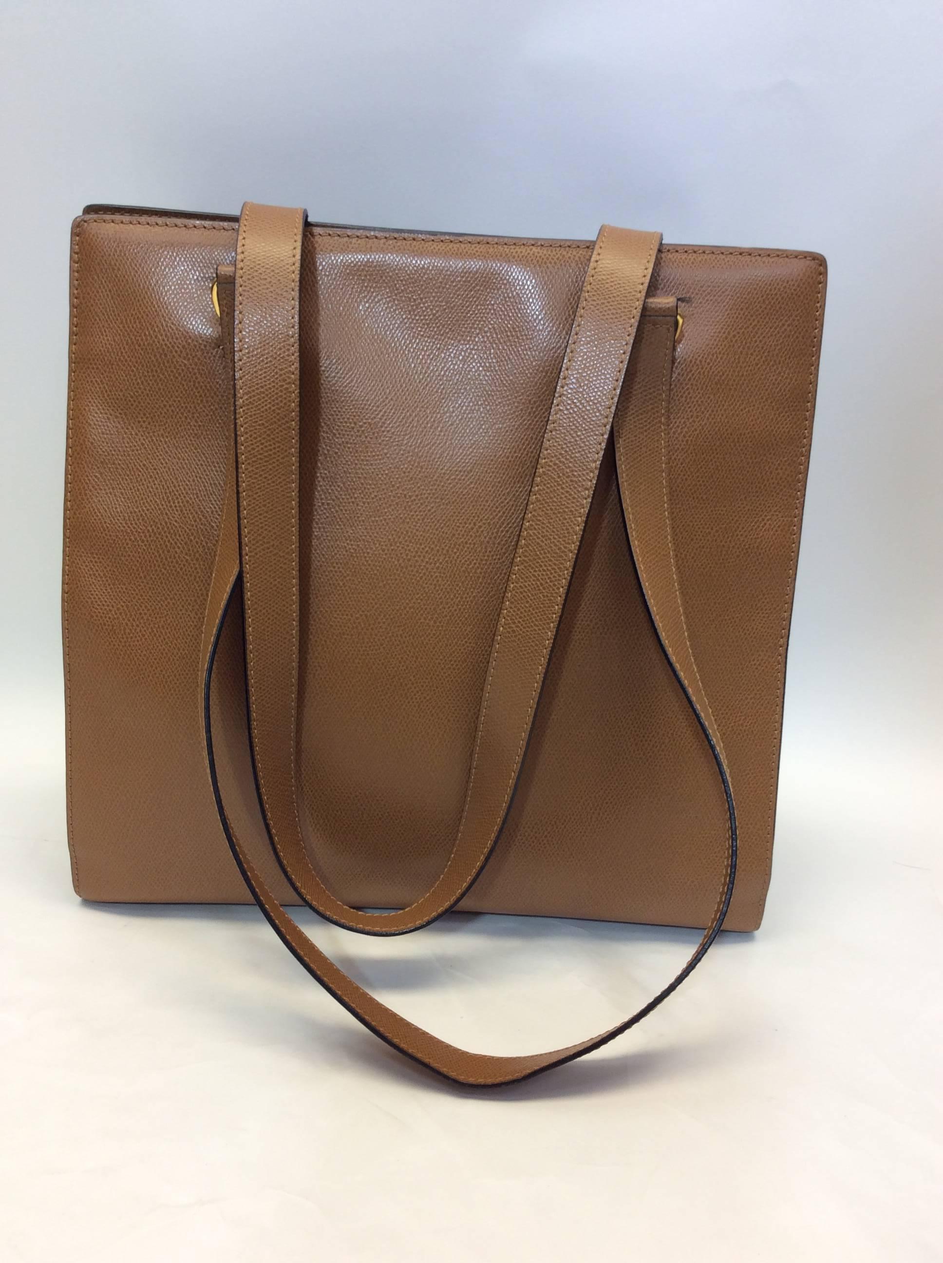 Brown Celine Chestnut Leather Shoulder Bag For Sale