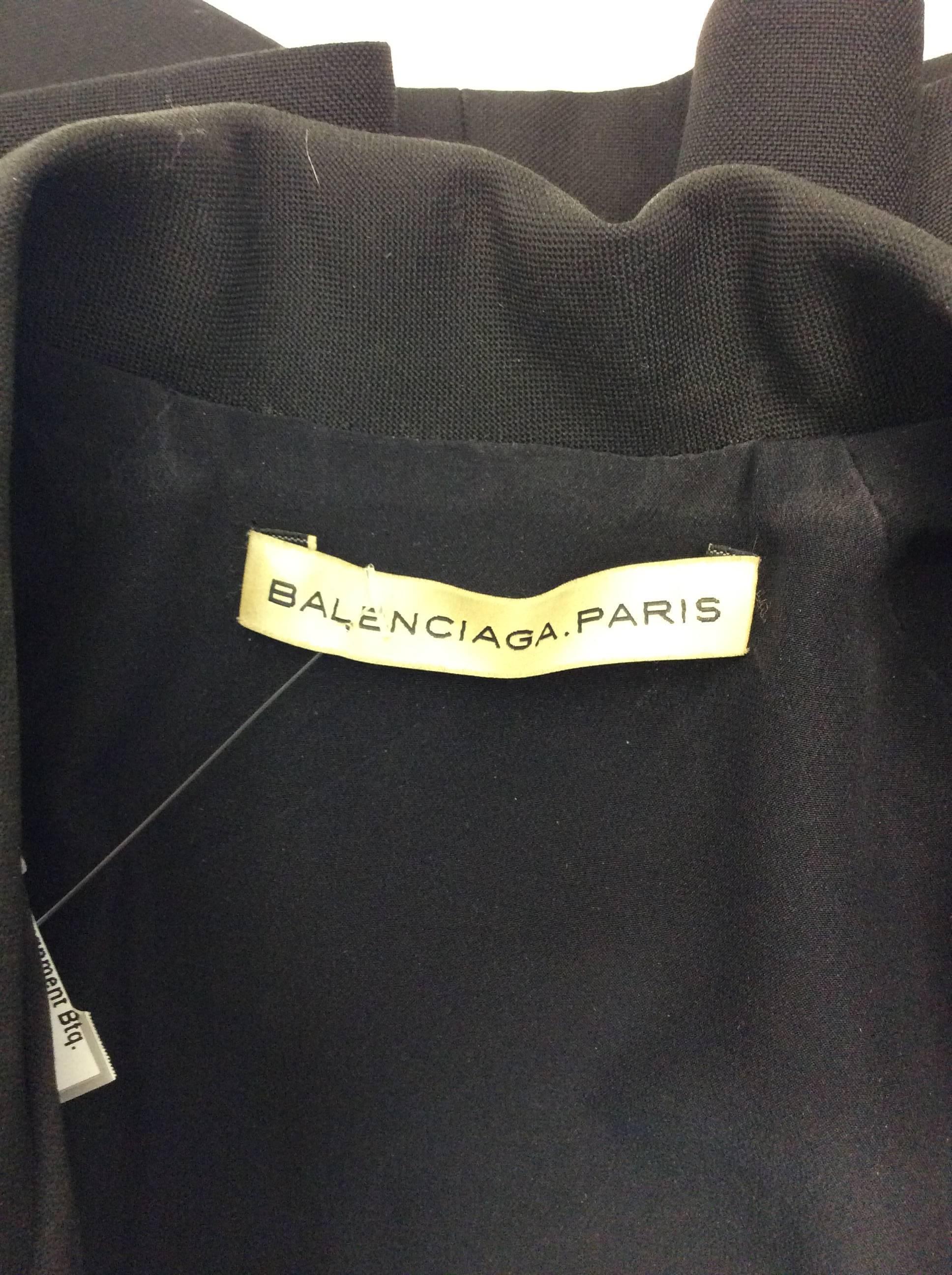 Balenciaga Black Skirt Suit with Peplum Detail For Sale 2