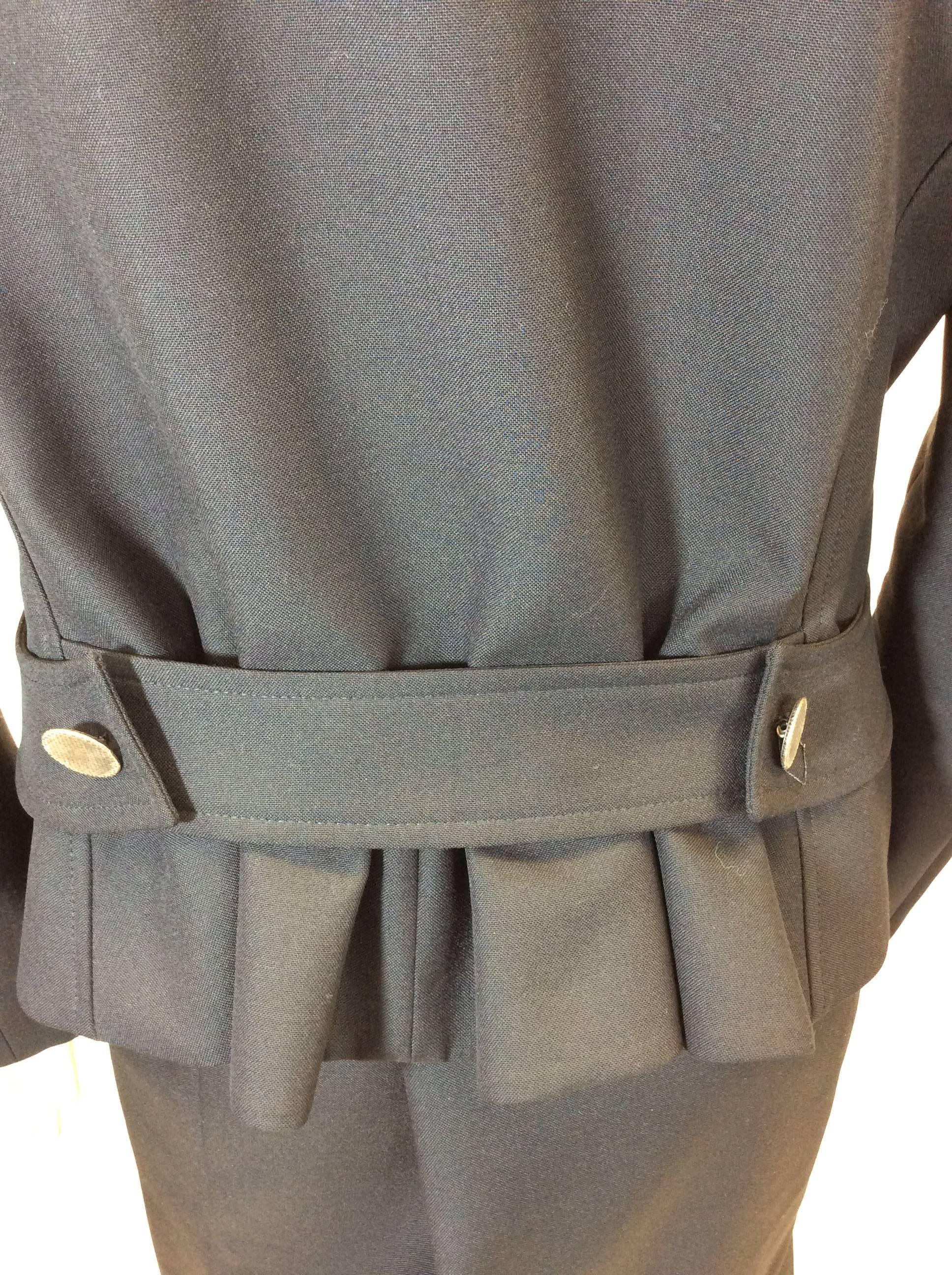 Balenciaga Black Skirt Suit with Peplum Detail For Sale 1