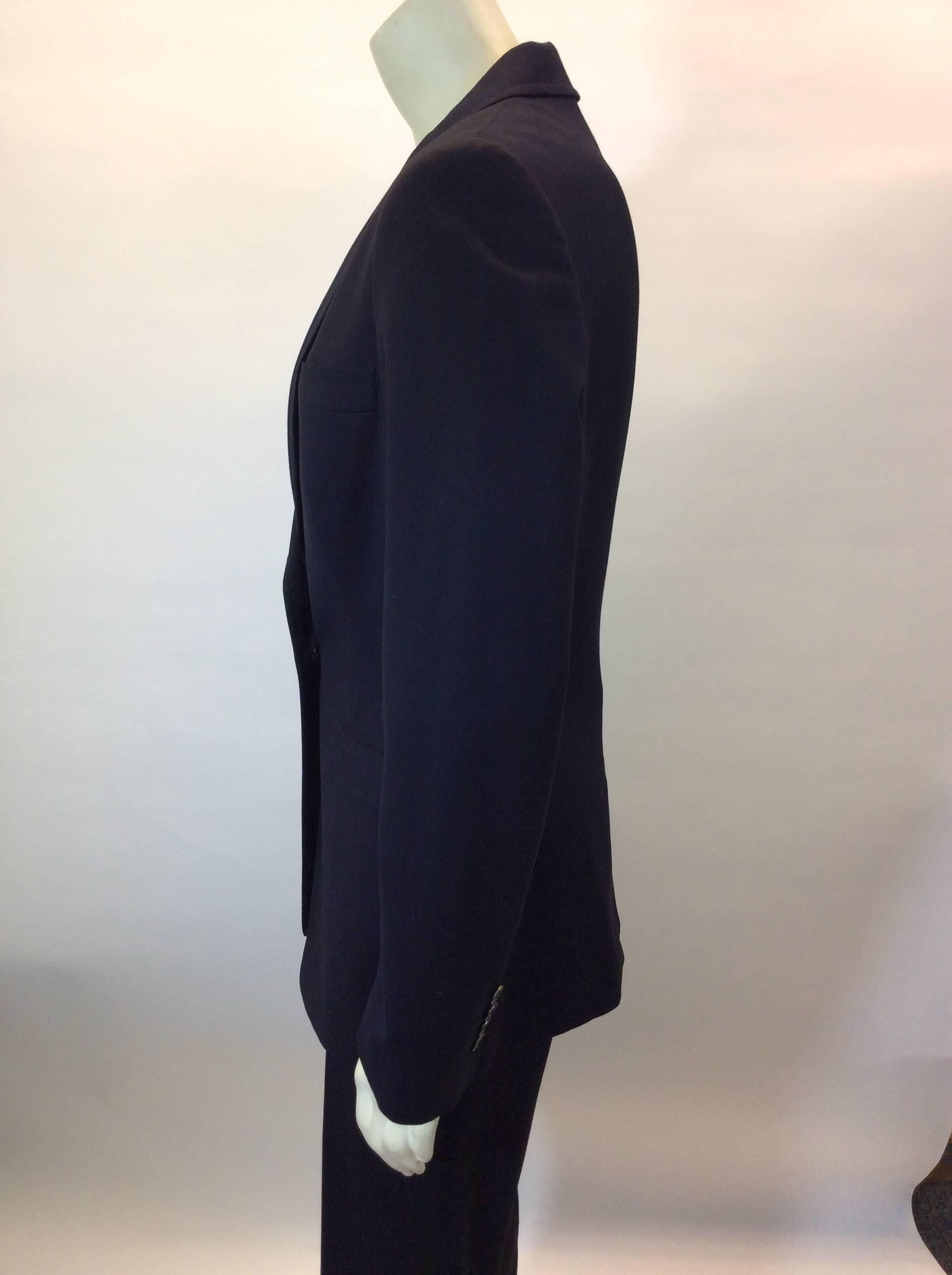 Dolce & Gabbana Navy Pantsuit with One Button Blazer In Excellent Condition For Sale In Narberth, PA