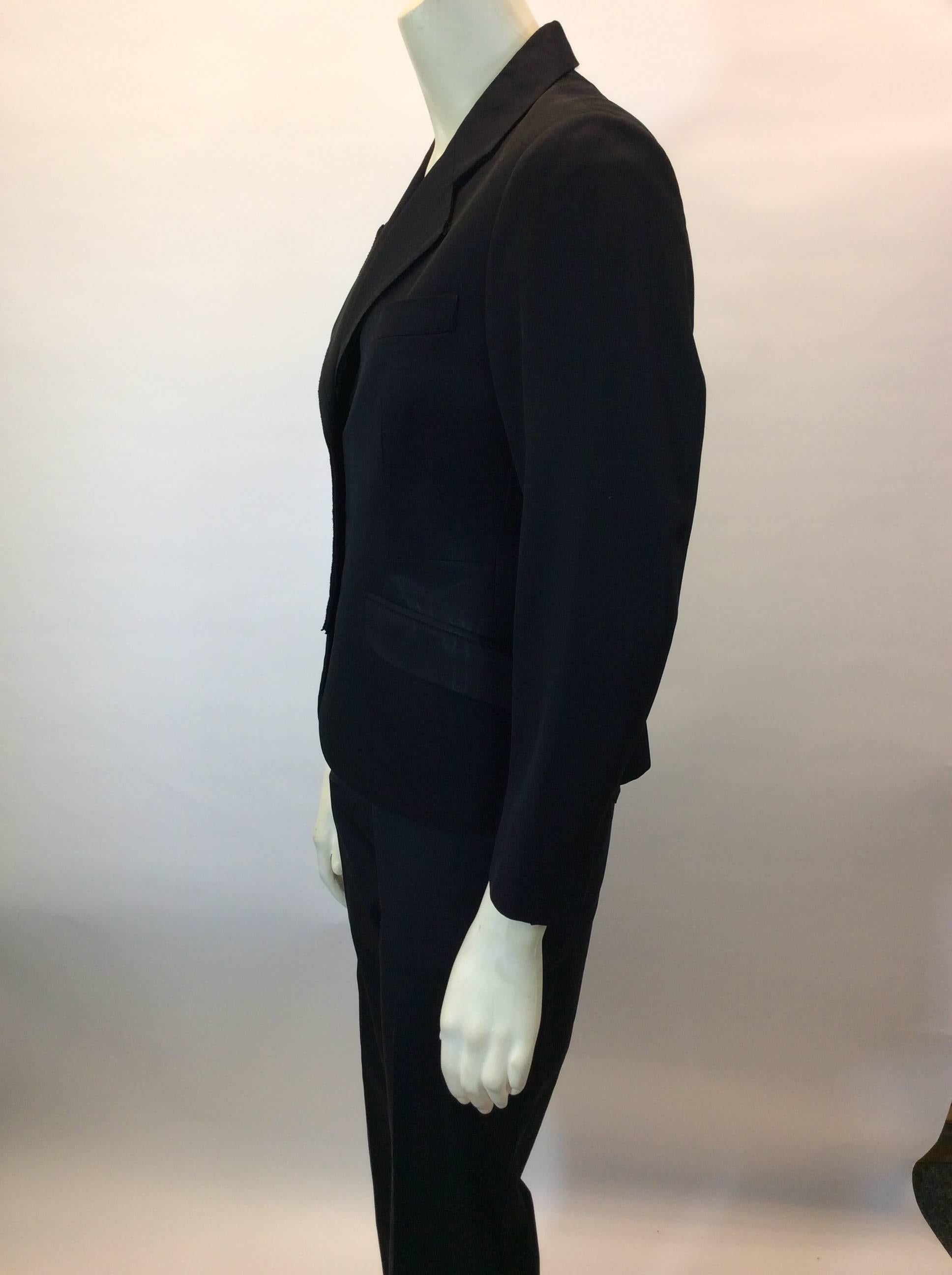 Women's Miu Miu Black Pantsuit with 3 Button Blazer For Sale