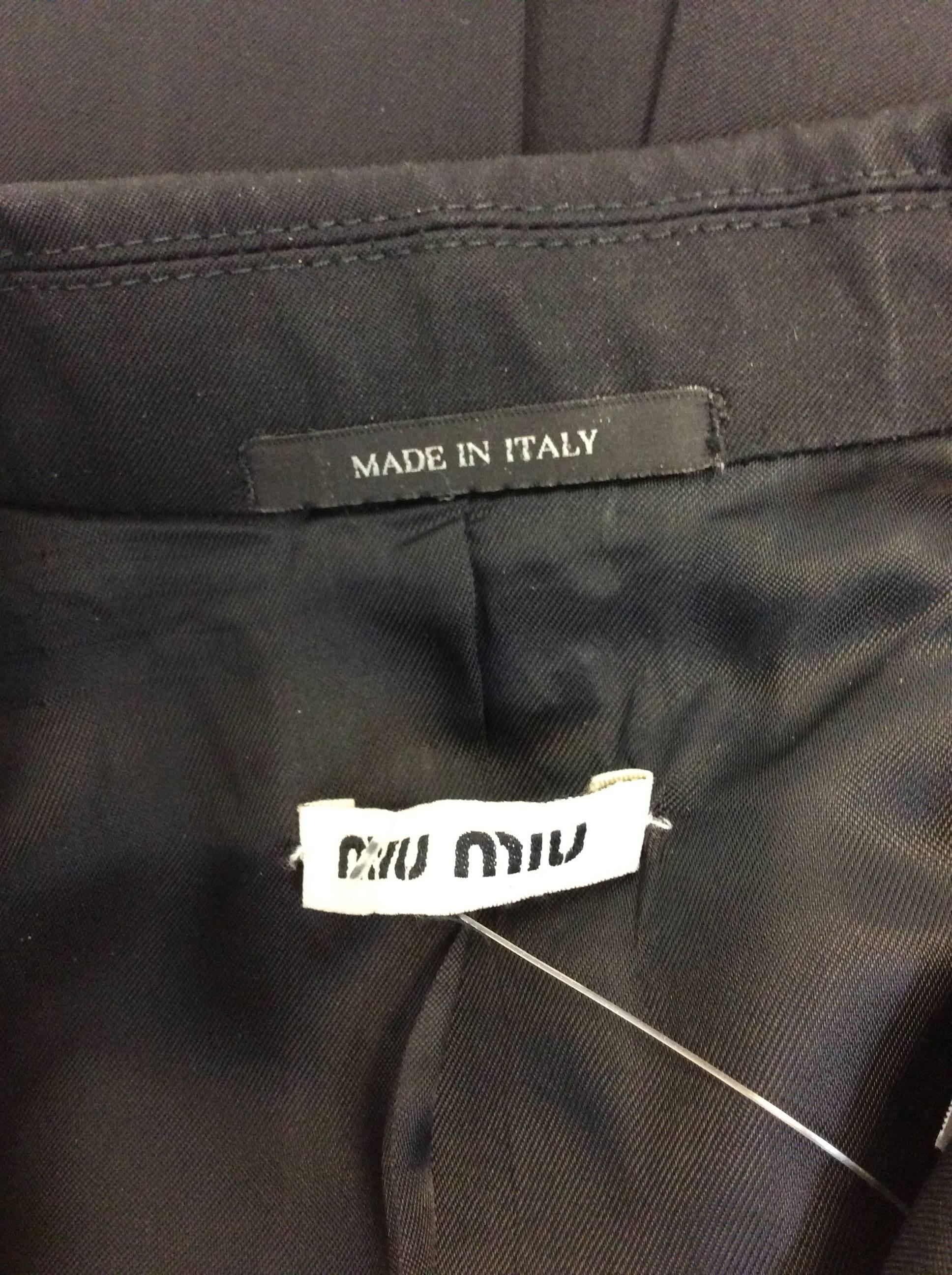 Miu Miu Black Pantsuit with 3 Button Blazer For Sale 3