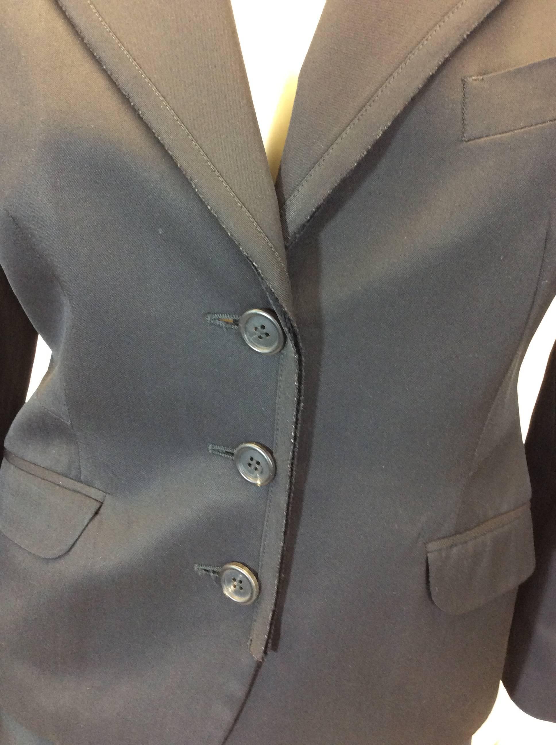 Miu Miu Black Pantsuit with 3 Button Blazer For Sale 2