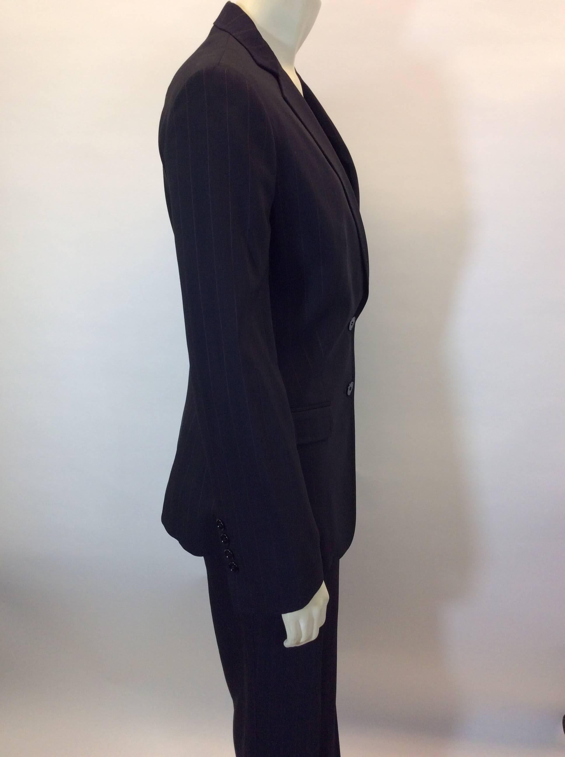 Women's Dolce & Gabbana Black Pantsuit with Red Toned Pinstripes For Sale