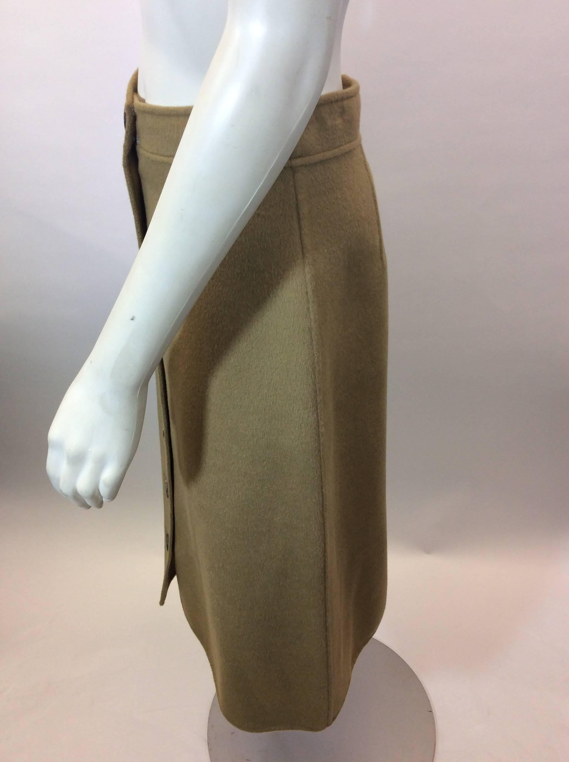 Brown Bergdorf Goodman Button Down A-Line Skirt For Sale