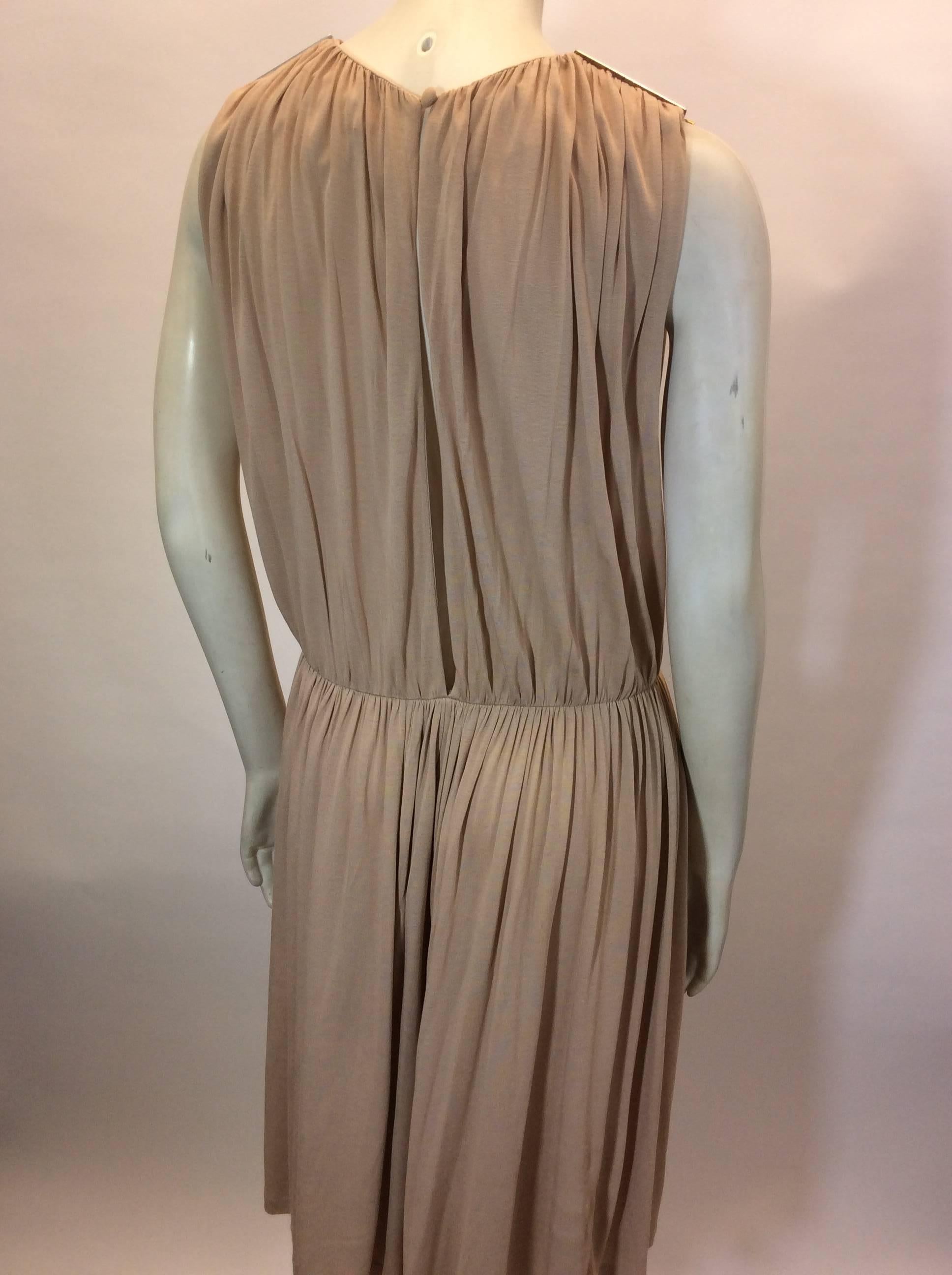 Chloe Taupe Longline Romper with Open Back In Excellent Condition For Sale In Narberth, PA