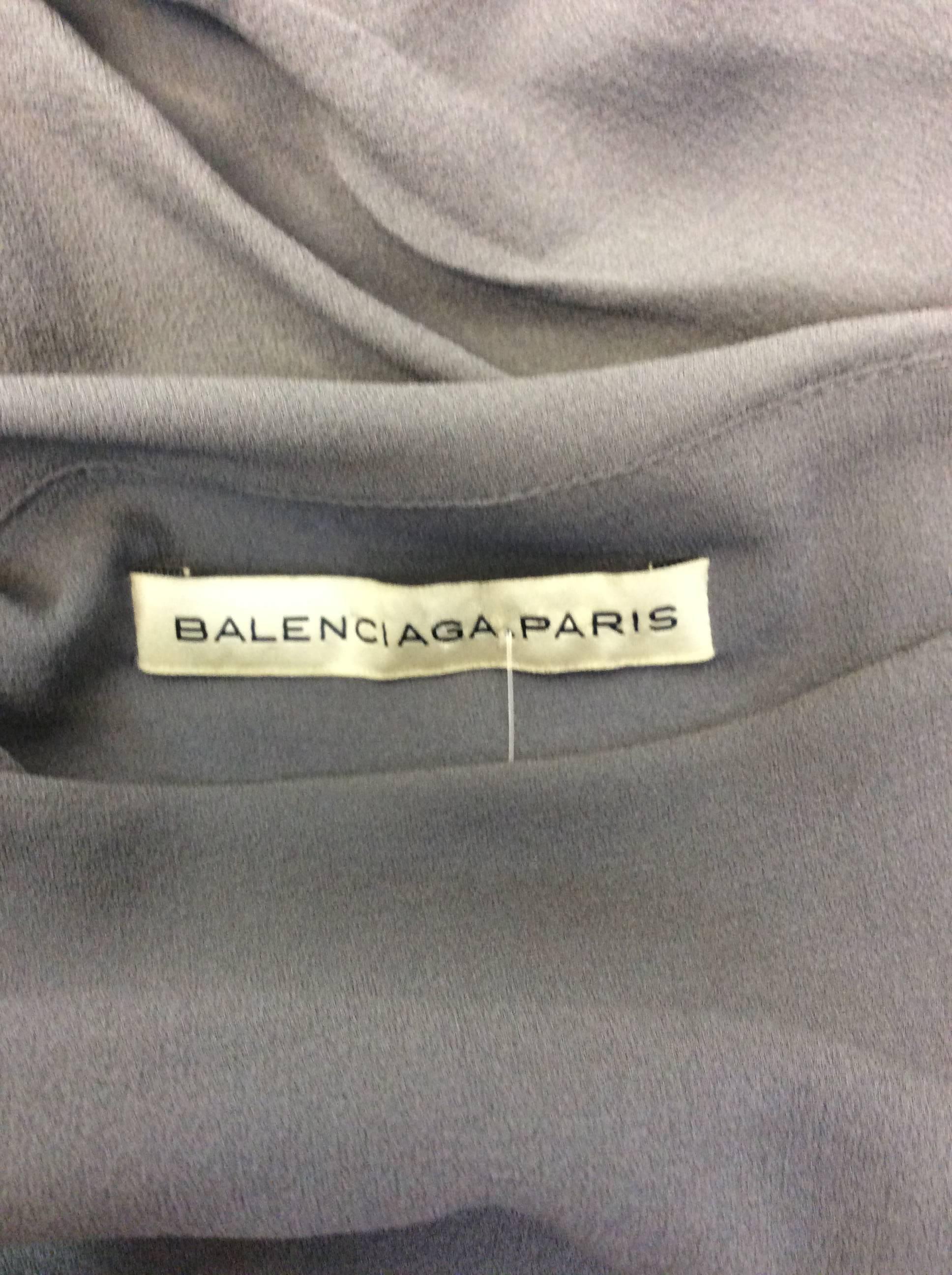 Black Balenciaga Grey Asymmetrical Ruched Sheath Dress For Sale