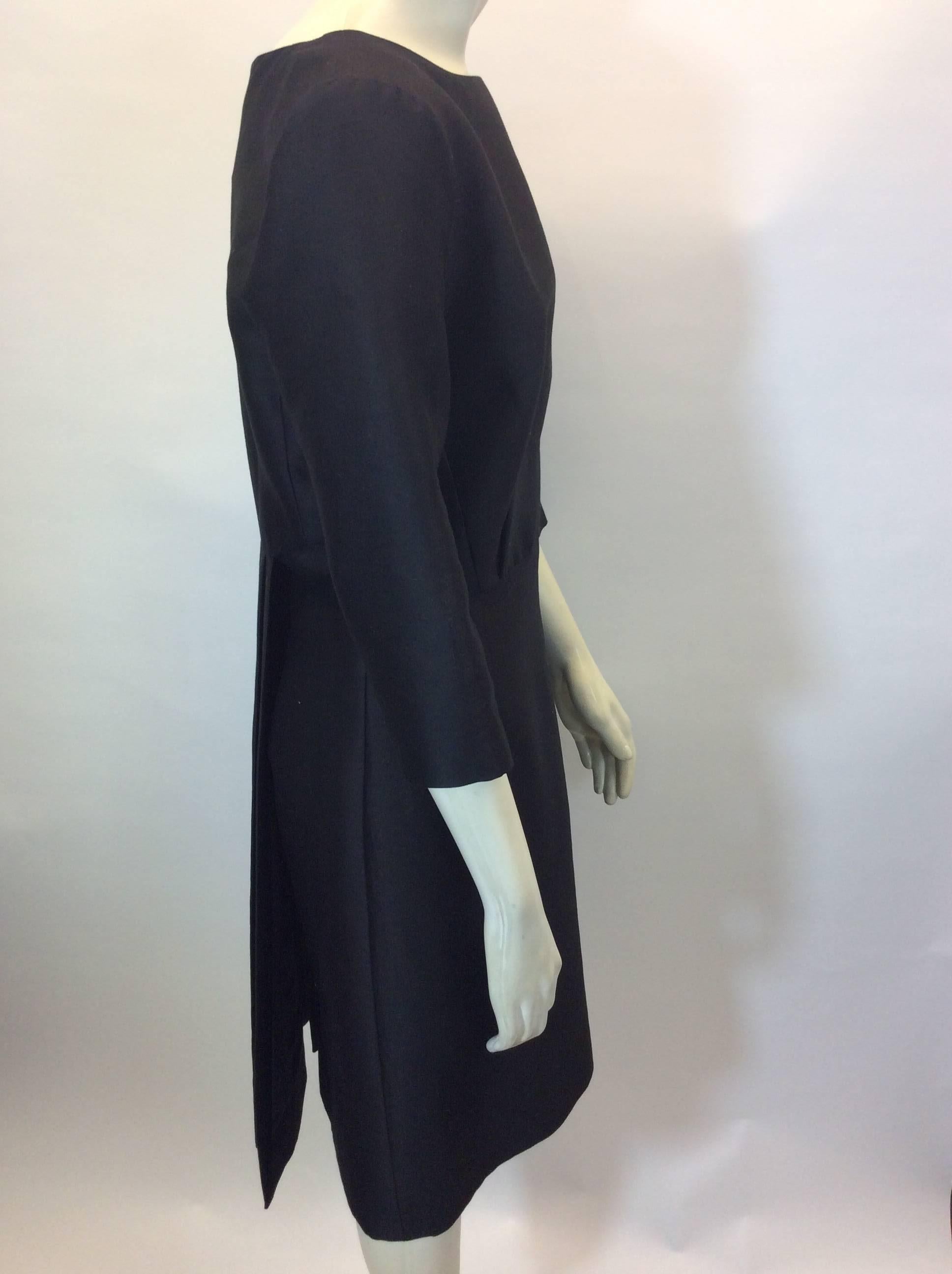 Balenciaga Black Dress with Pleated Back Detail In Excellent Condition For Sale In Narberth, PA